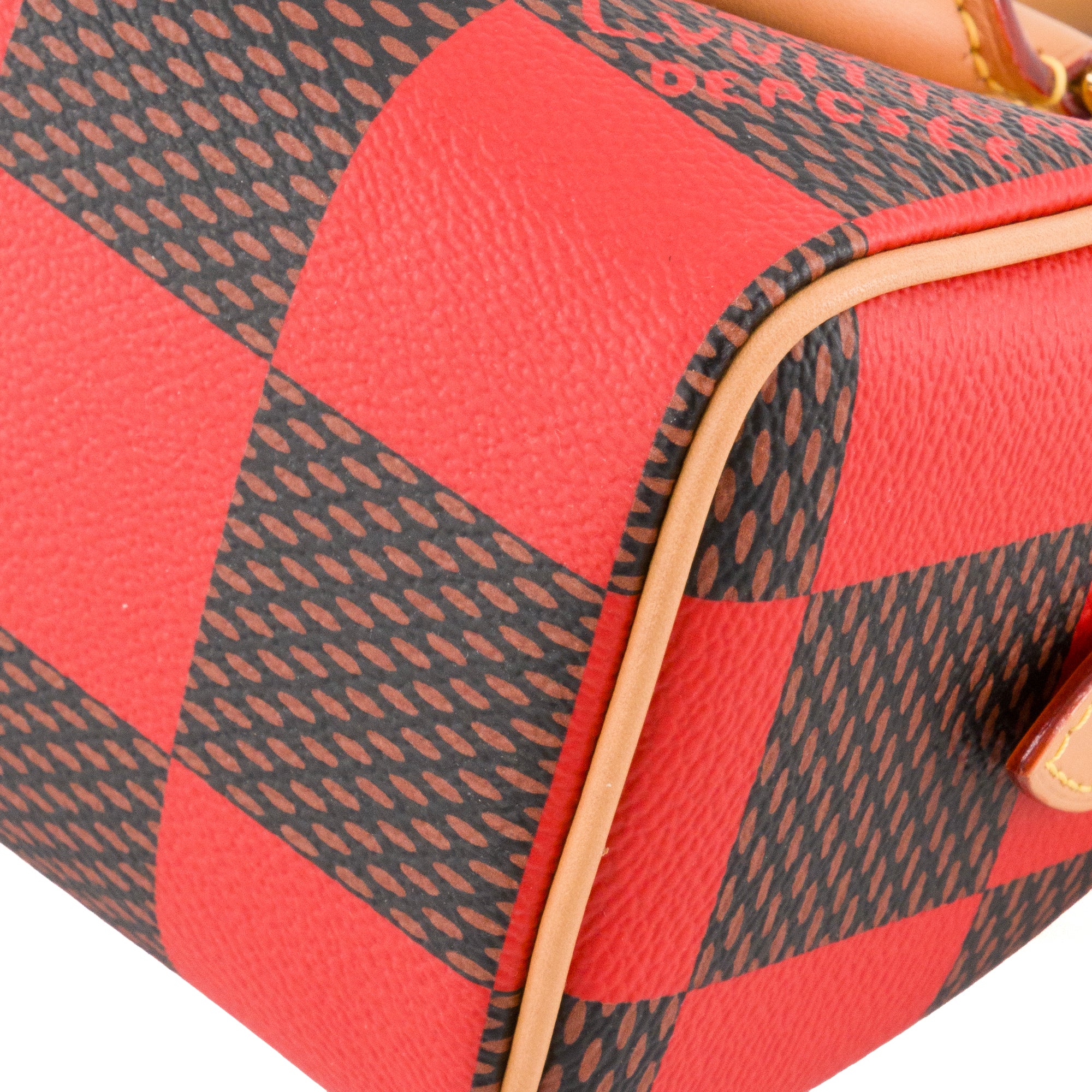 LOUIS VUITTON - Sac à bandoulière Speedy 18 Louis Vuitton en toile enduite damier pop rouge