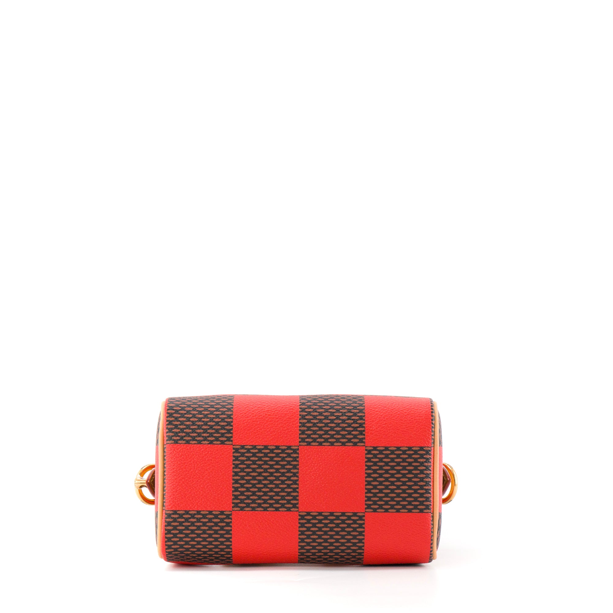 LOUIS VUITTON - Sac à bandoulière Speedy 18 Louis Vuitton en toile enduite damier pop rouge