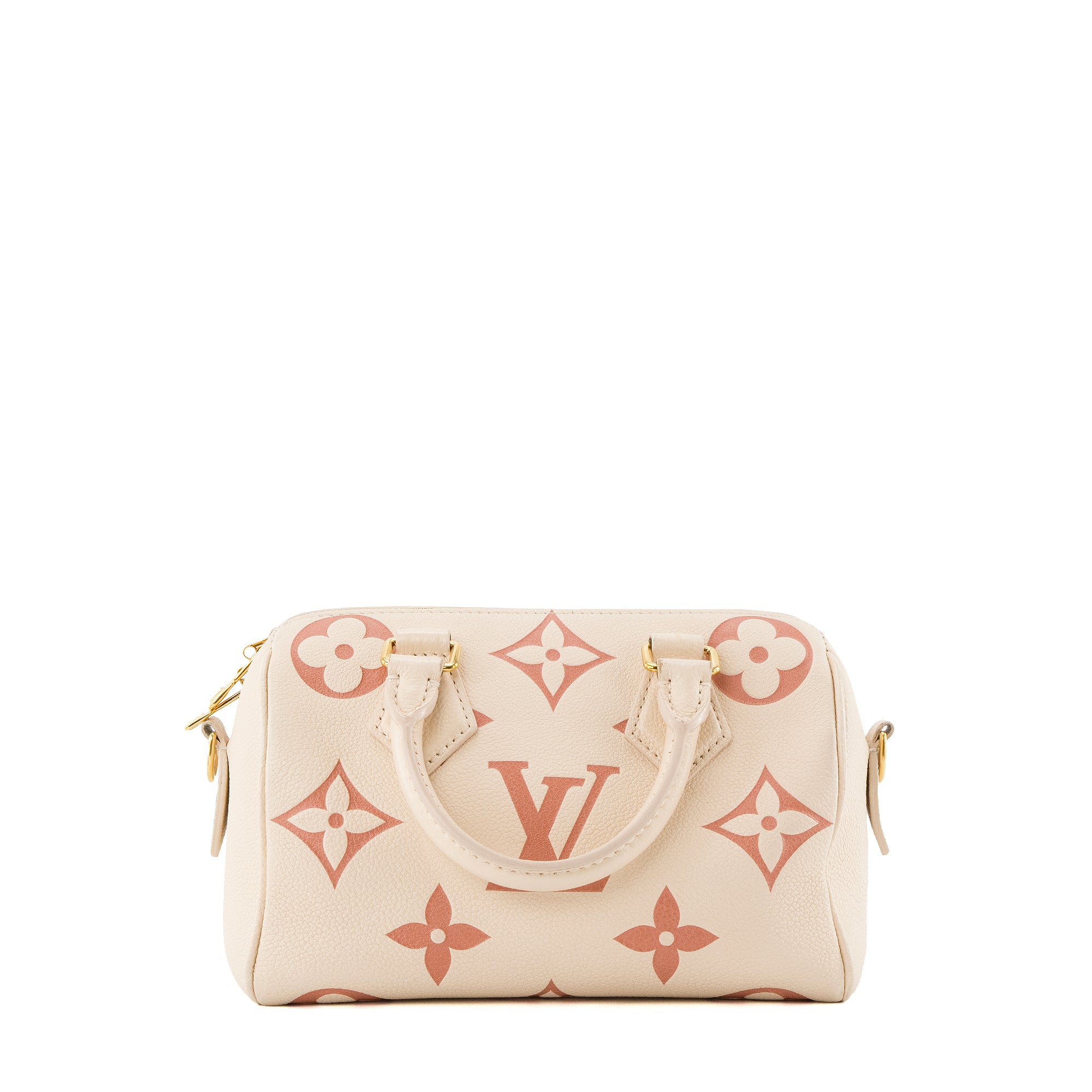 LOUIS VUITTON - Sac à bandoulière Speedy 20 Louis Vuitton en cuir empreinte beige édition limitée