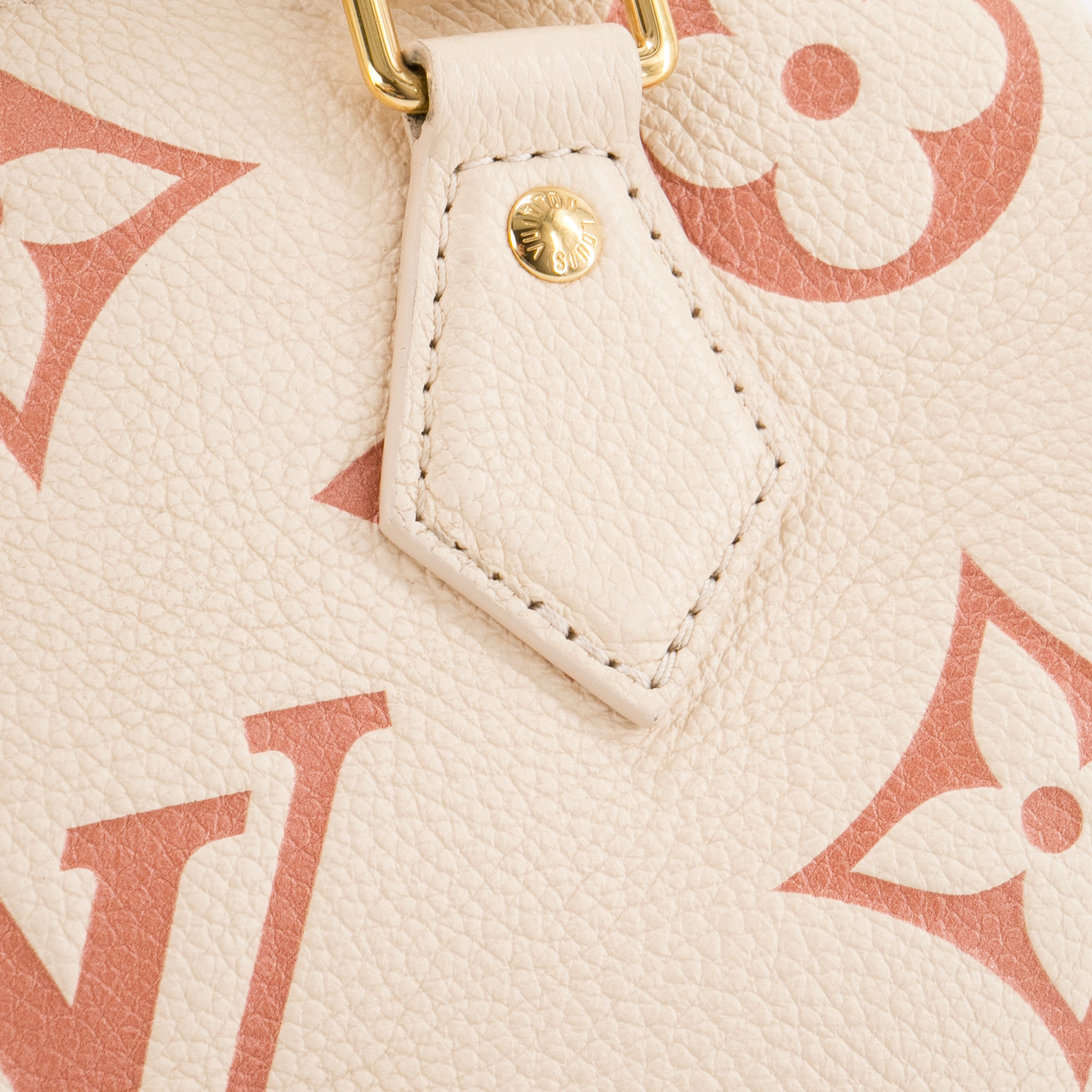 LOUIS VUITTON - Sac à bandoulière Speedy 20 Louis Vuitton en cuir empreinte beige édition limitée