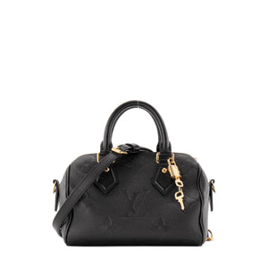 LOUIS VUITTON - Sac à bandoulière Speedy 20 Louis Vuitton en cuir empreinte noir