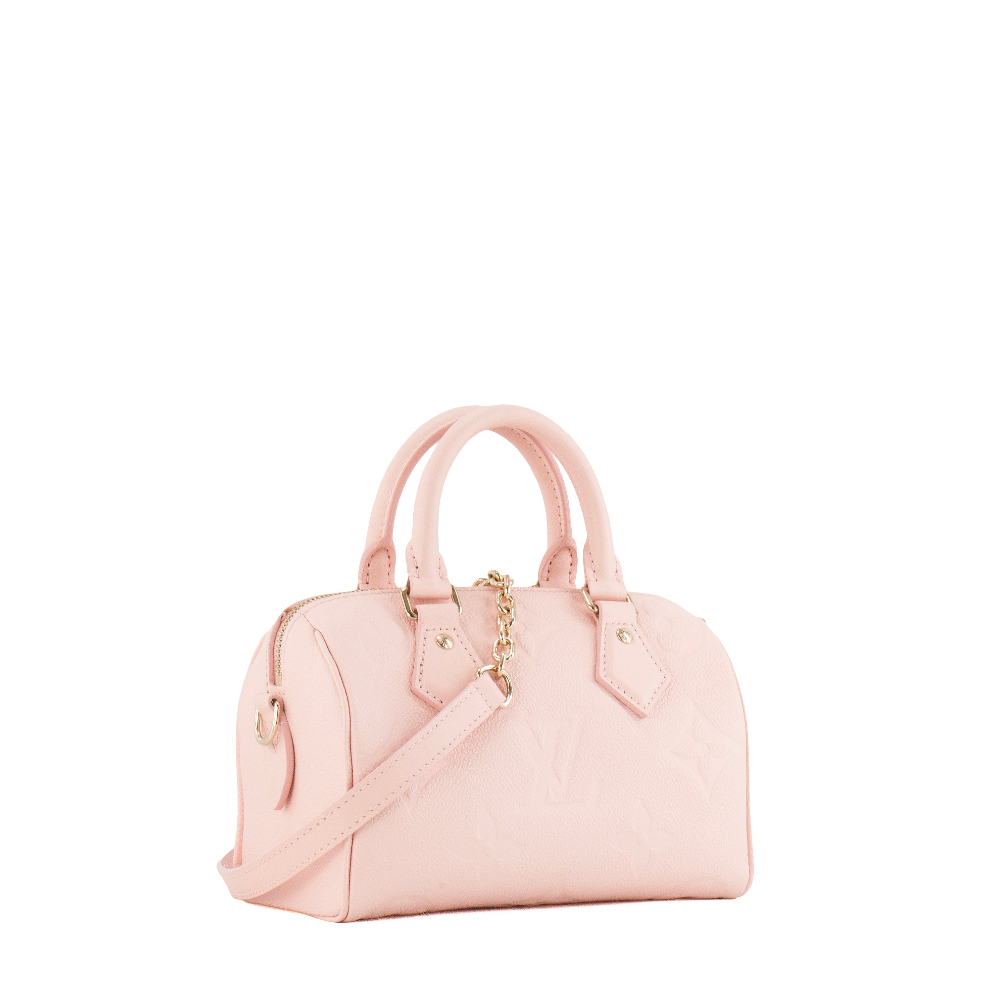 LOUIS VUITTON - Sac à bandoulière Speedy 20 Louis Vuitton en cuir empreinte rose