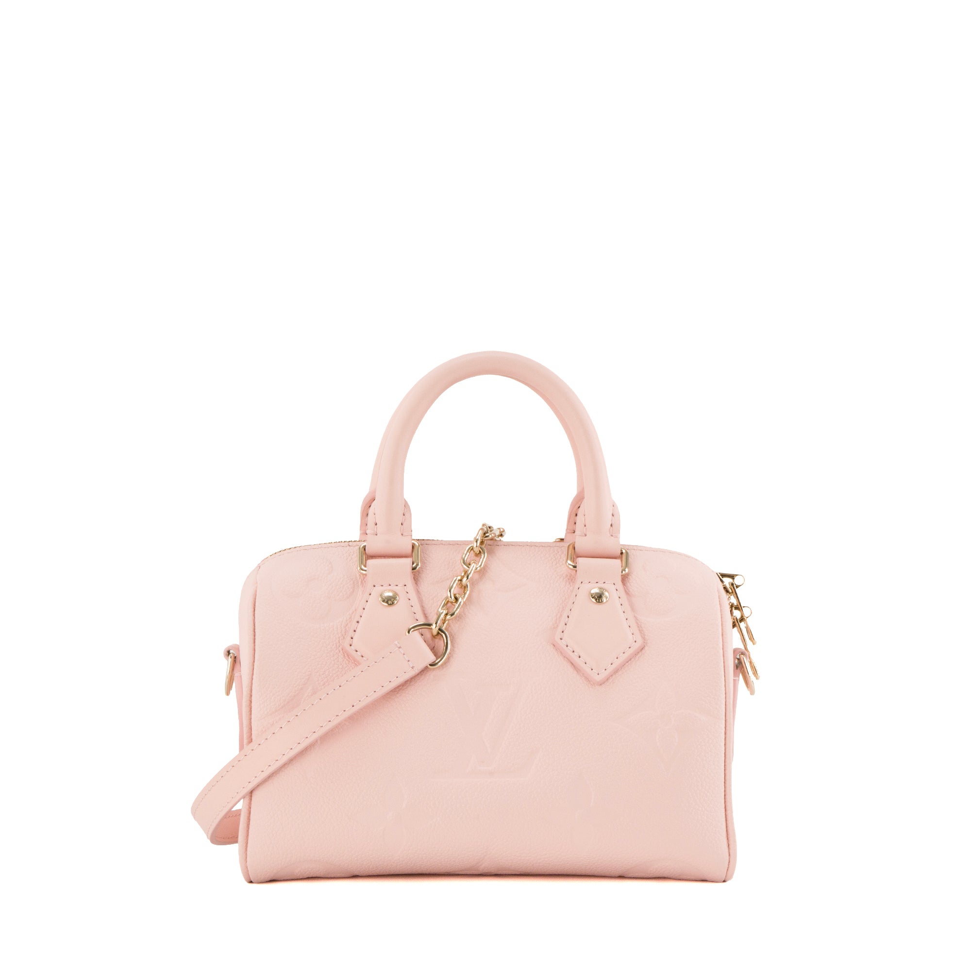LOUIS VUITTON - Sac à bandoulière Speedy 20 Louis Vuitton en cuir empreinte rose