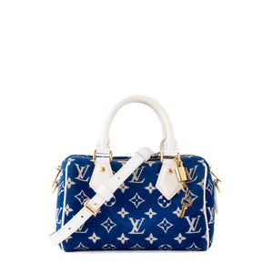 LOUIS VUITTON - Sac à bandoulière Speedy 20 Louis Vuitton en éponge bleue