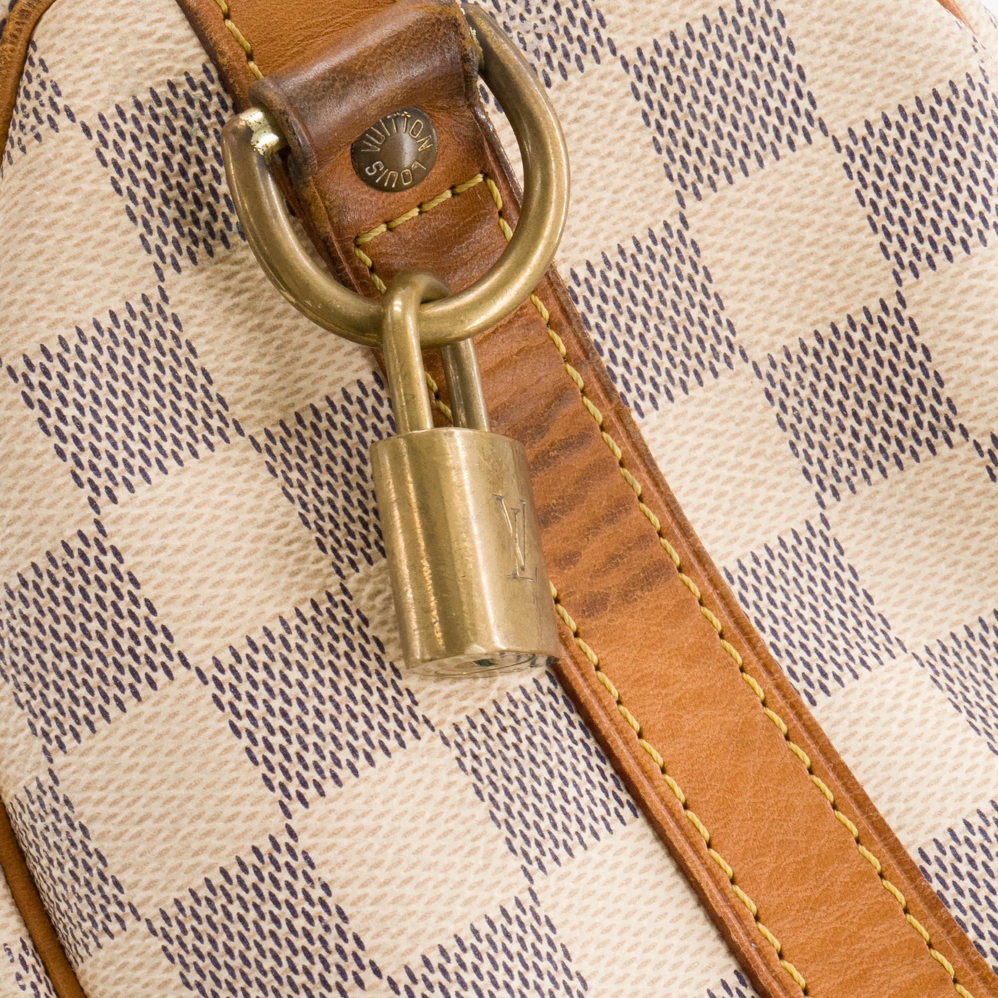 LOUIS VUITTON - Sac à bandoulière Speedy 25 Louis Vuitton en toile enduire damier azur