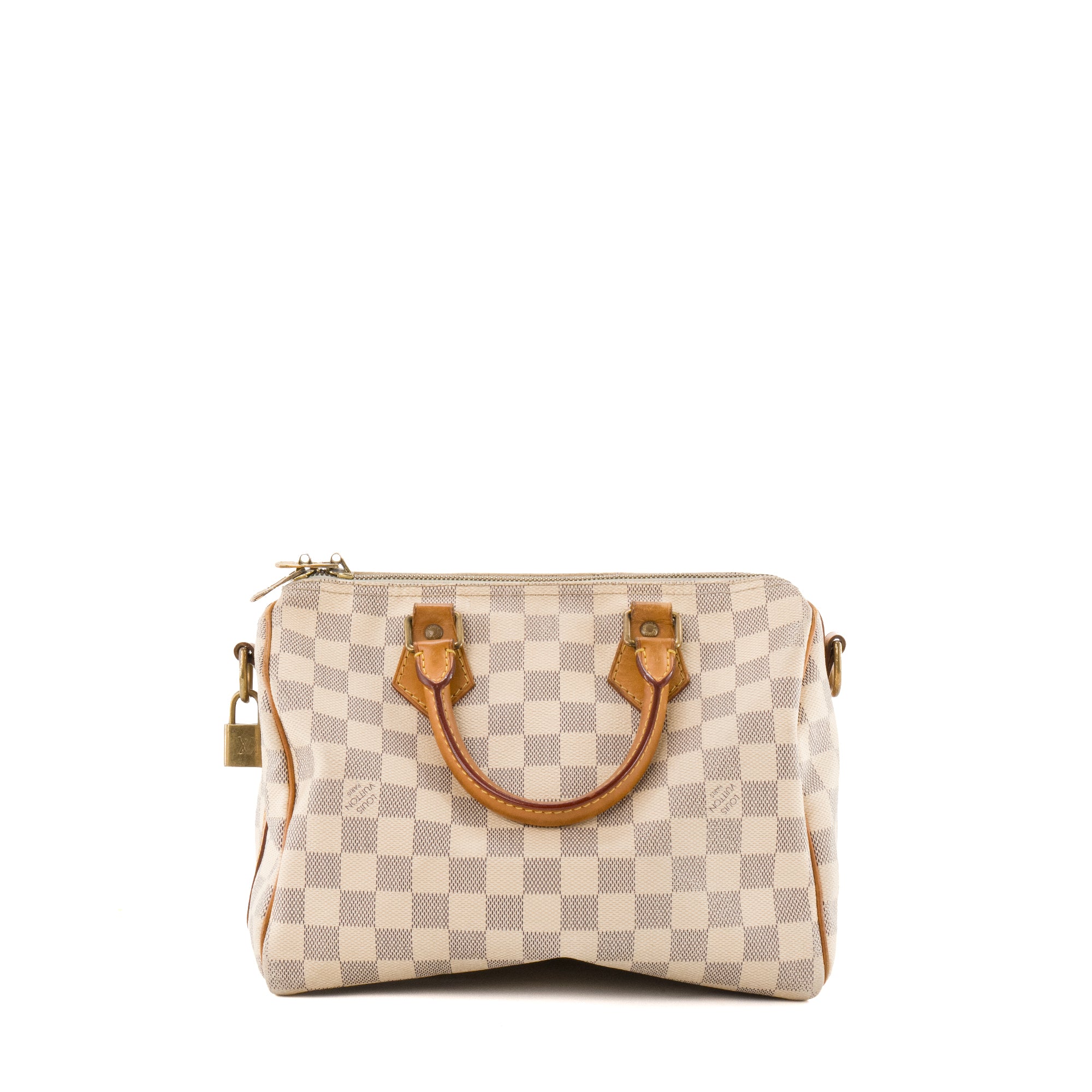 LOUIS VUITTON - Sac à bandoulière Speedy 25 Louis Vuitton en toile enduire damier azur