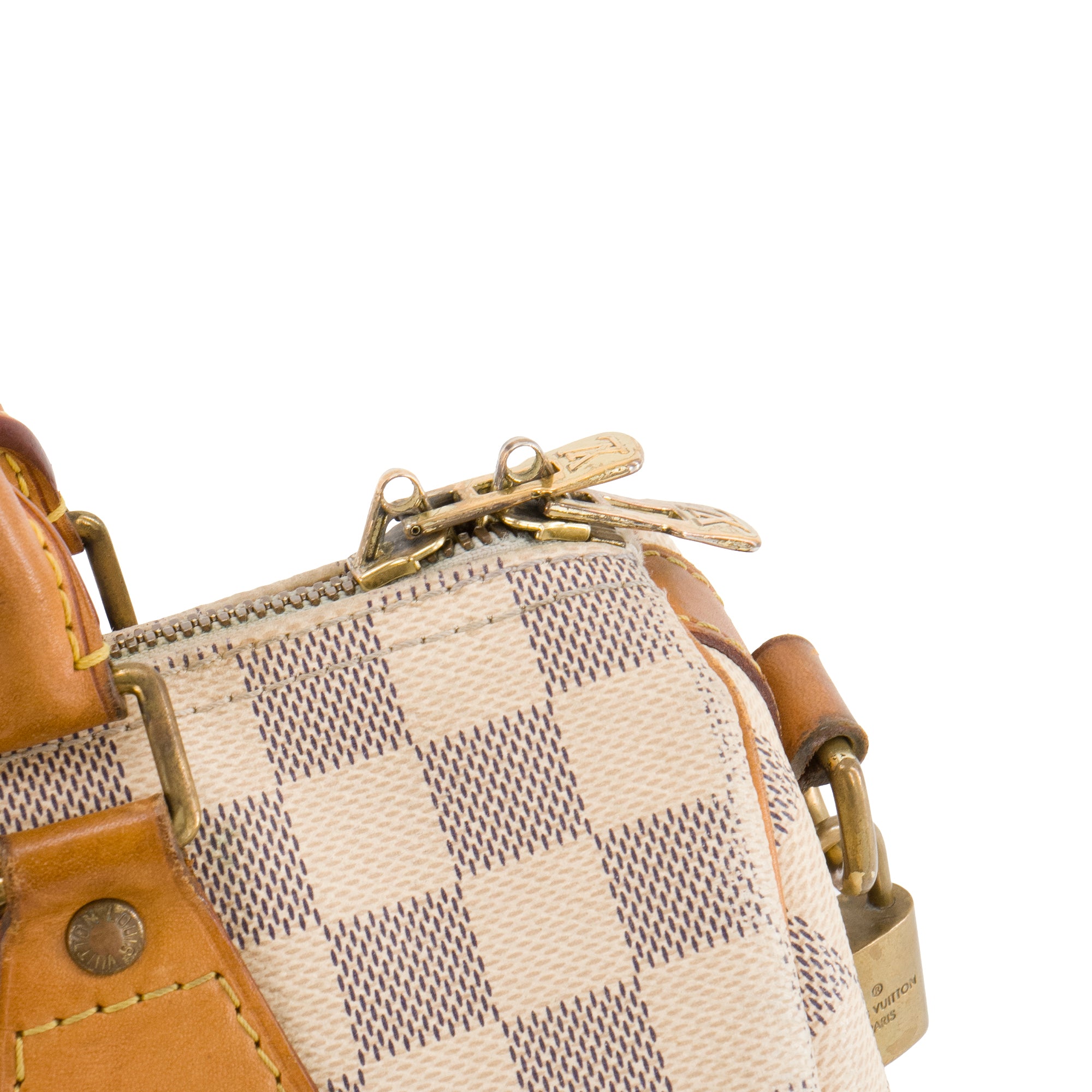 LOUIS VUITTON - Sac à bandoulière Speedy 25 Louis Vuitton en toile enduire damier azur