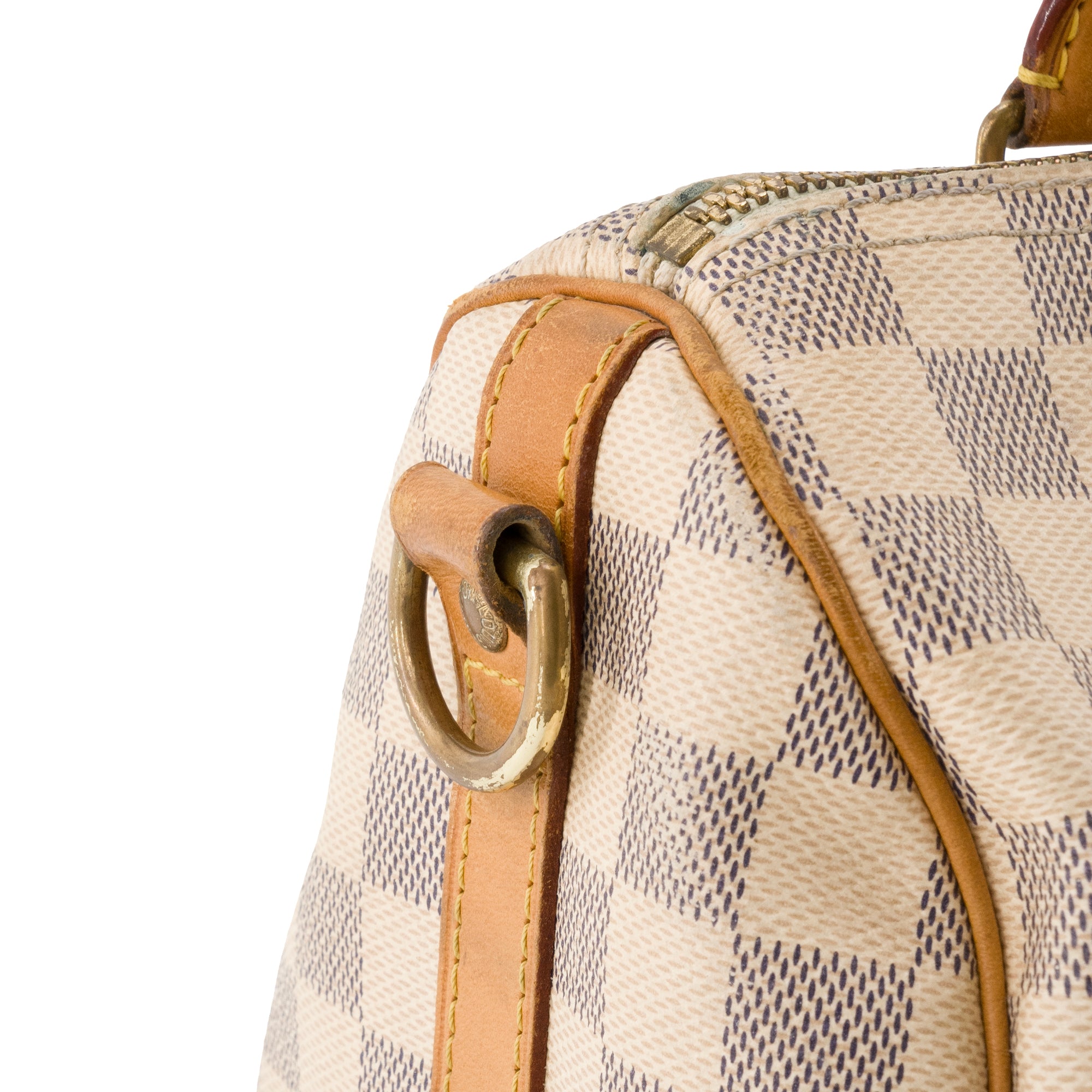 LOUIS VUITTON - Sac à bandoulière Speedy 25 Louis Vuitton en toile enduire damier azur