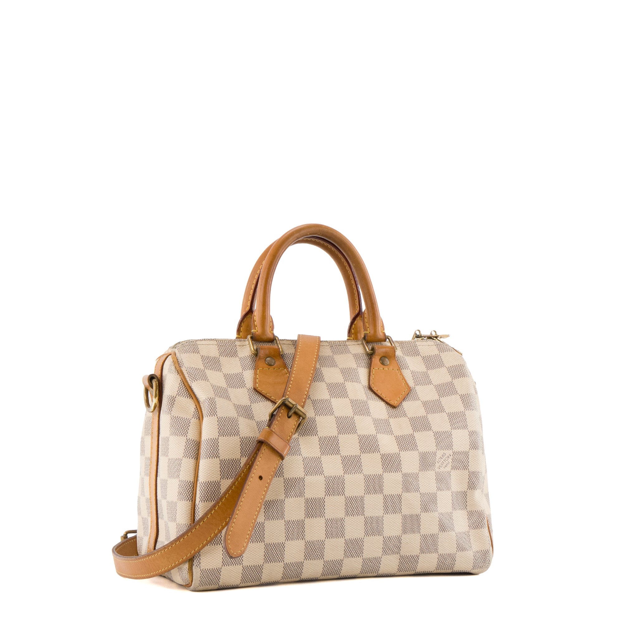 LOUIS VUITTON - Sac à bandoulière Speedy 25 Louis Vuitton en toile enduire damier azur