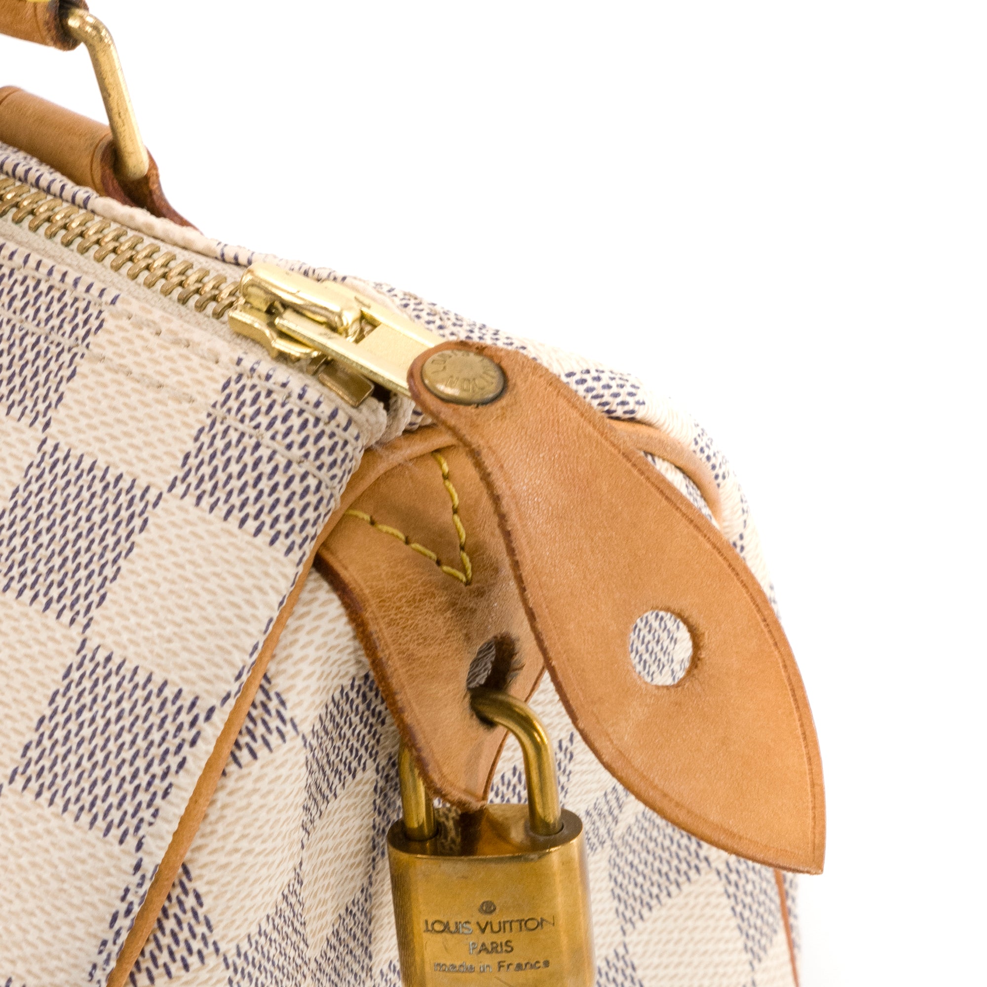 LOUIS VUITTON - Sac à main Speedy 25 Louis Vuitton en toile enduite damier azur