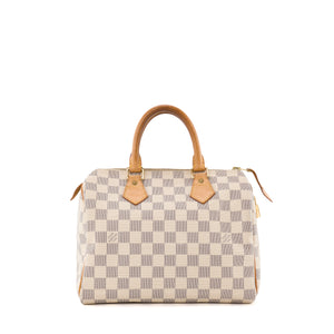 LOUIS VUITTON - Sac à main Speedy 25 Louis Vuitton en toile enduite damier azur