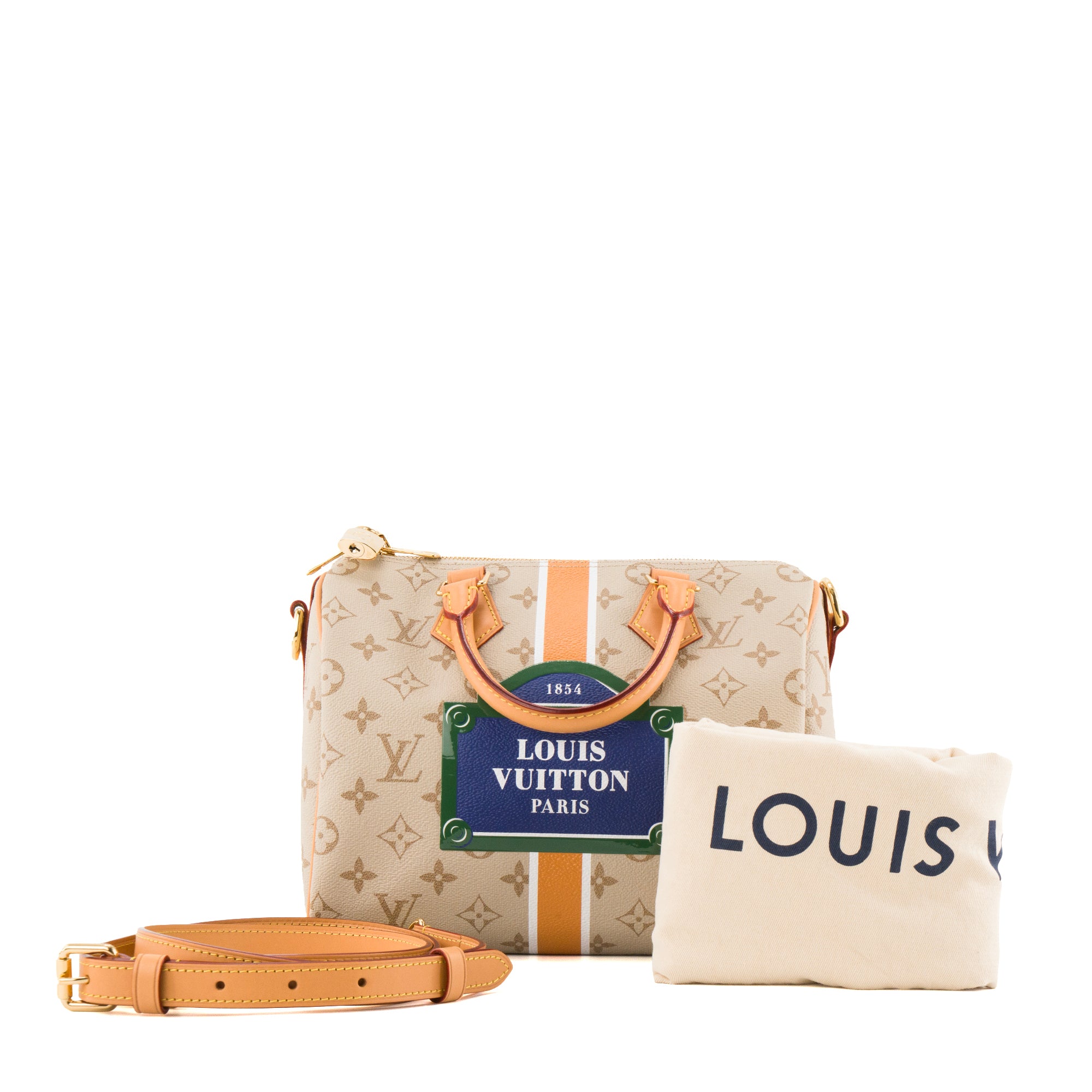 LOUIS VUITTON - Sac à bandoulière Speedy 25 Louis Vuitton en toile enduite Monopaname édition limitée