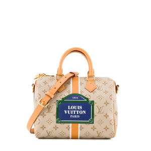 LOUIS VUITTON - Sac à bandoulière Speedy 25 Louis Vuitton en toile enduite Monopaname édition limitée