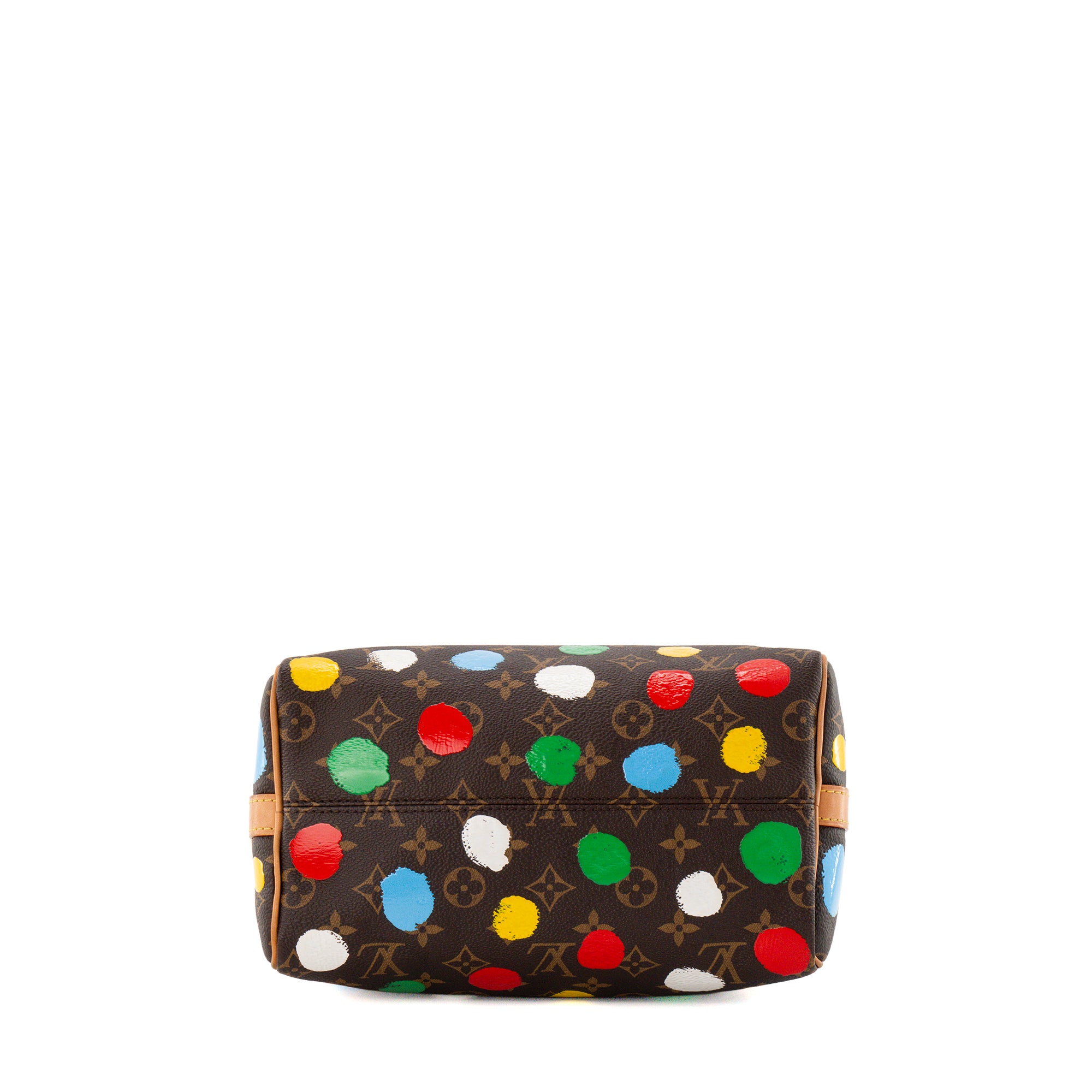 LOUIS VUITTON - Sac à bandoulière Speedy 25 Louis Vuitton x Yayoi Kusama en toile enduite monogrammée et pois multicolores édition limitée