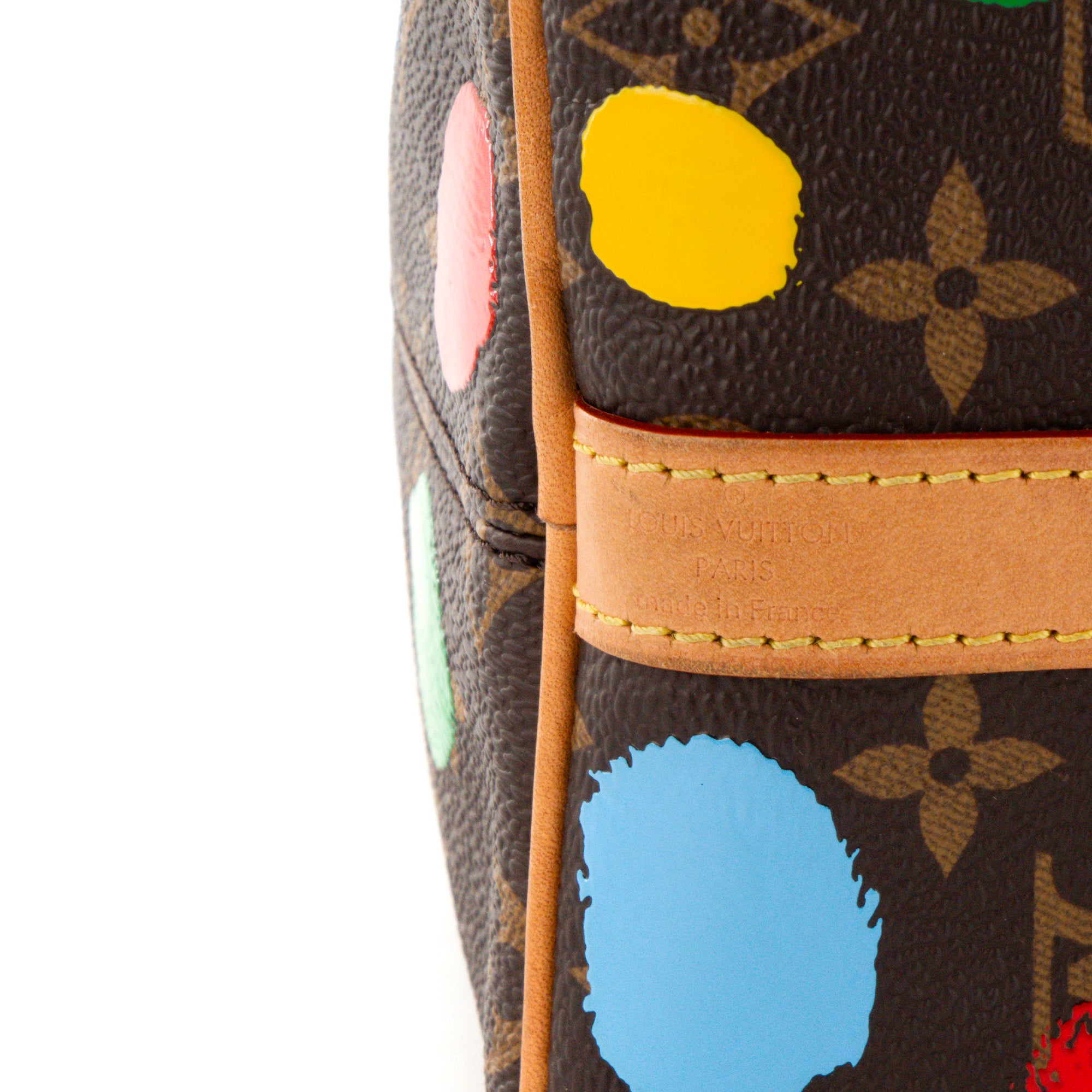 LOUIS VUITTON - Sac à bandoulière Speedy 25 Louis Vuitton x Yayoi Kusama en toile enduite monogrammée et pois multicolores édition limitée