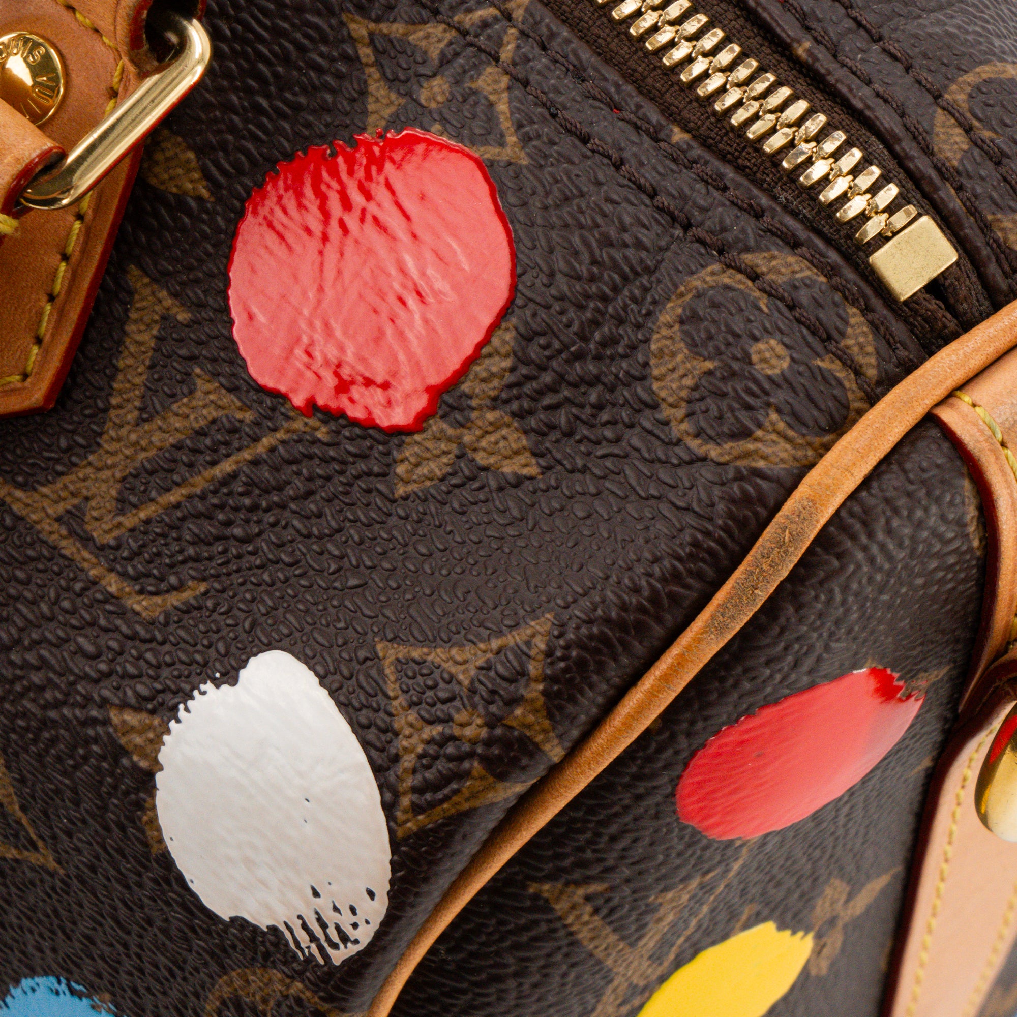 LOUIS VUITTON - Sac à bandoulière Speedy 25 Louis Vuitton x Yayoi Kusama en toile enduite monogrammée et pois multicolores édition limitée