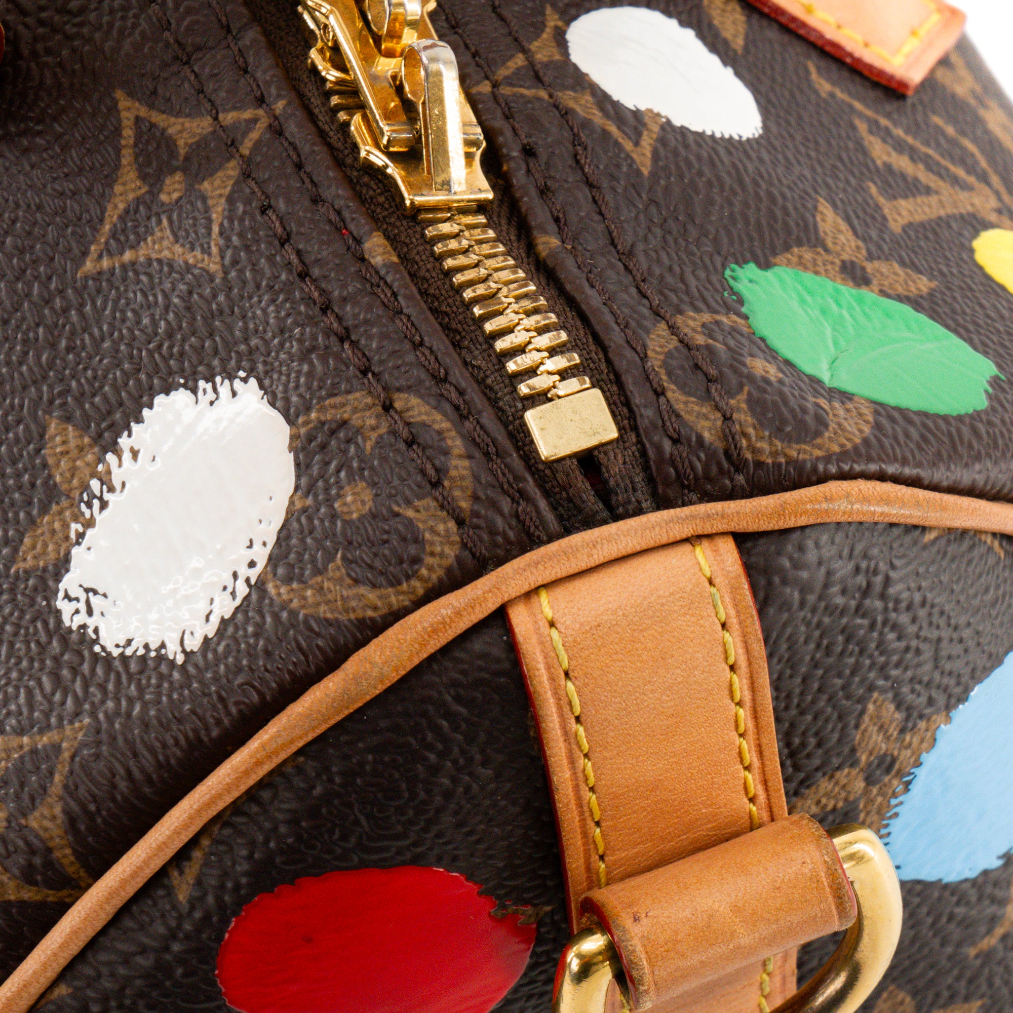LOUIS VUITTON - Sac à bandoulière Speedy 25 Louis Vuitton x Yayoi Kusama en toile enduite monogrammée et pois multicolores édition limitée