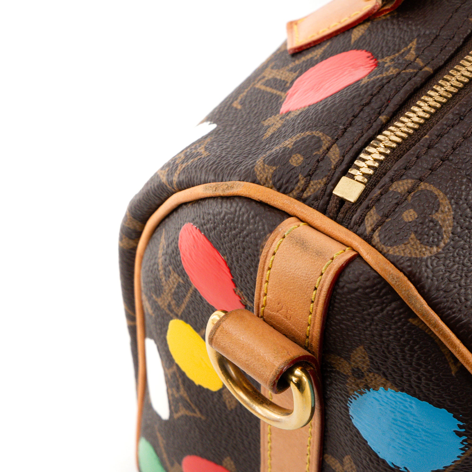 LOUIS VUITTON - Sac à bandoulière Speedy 25 Louis Vuitton x Yayoi Kusama en toile enduite monogrammée et pois multicolores édition limitée