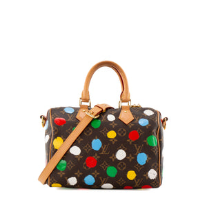LOUIS VUITTON - Sac à bandoulière Speedy 25 Louis Vuitton x Yayoi Kusama en toile enduite monogrammée et pois multicolores édition limitée