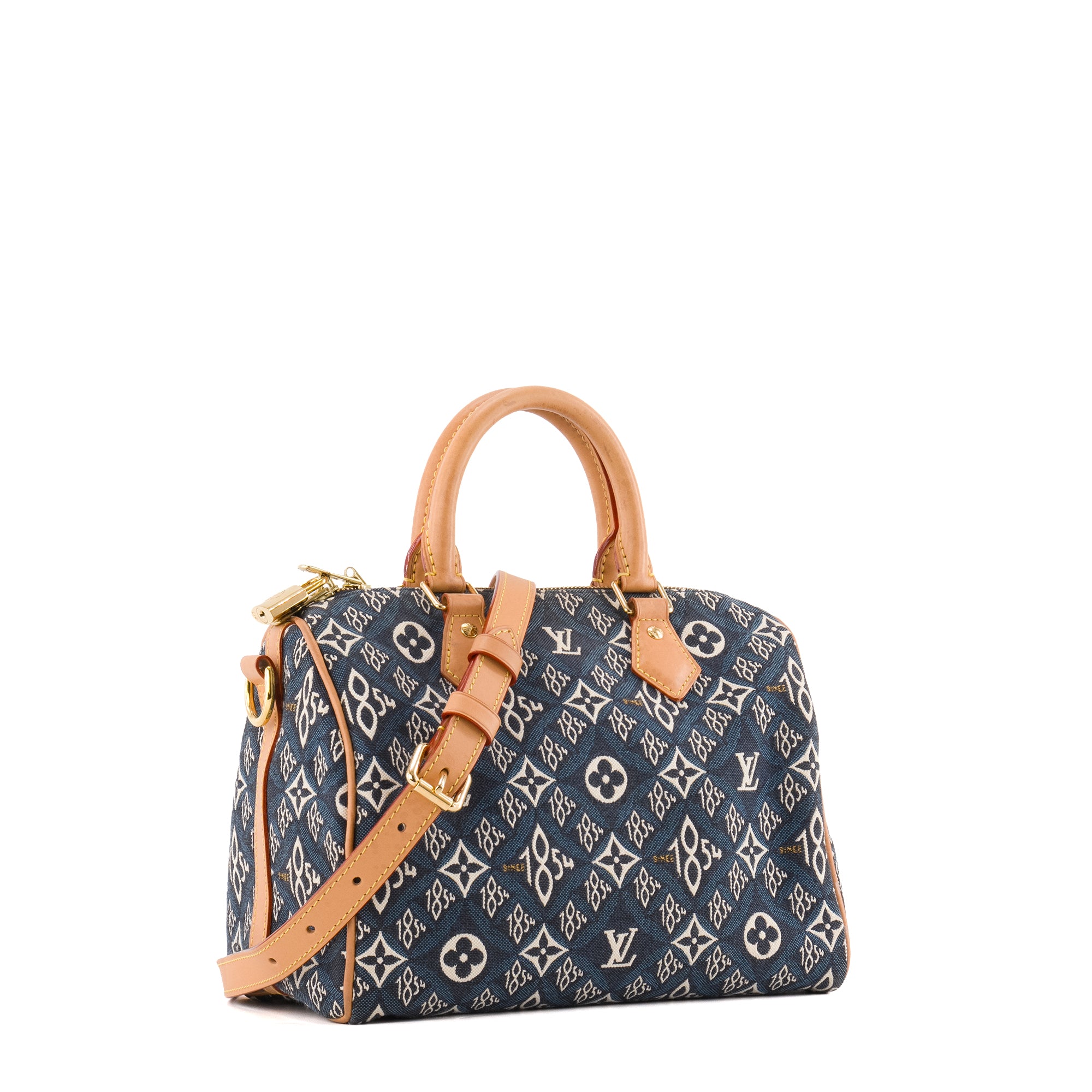 LOUIS VUITTON - Sac à bandoulière Speedy 25 Since 1854 Louis Vuitton en toile denim édition limitée