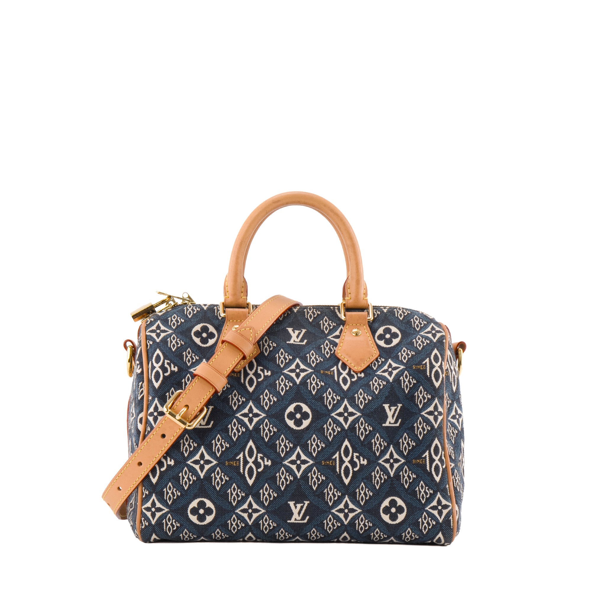 LOUIS VUITTON - Sac à bandoulière Speedy 25 Since 1854 Louis Vuitton en toile denim édition limitée
