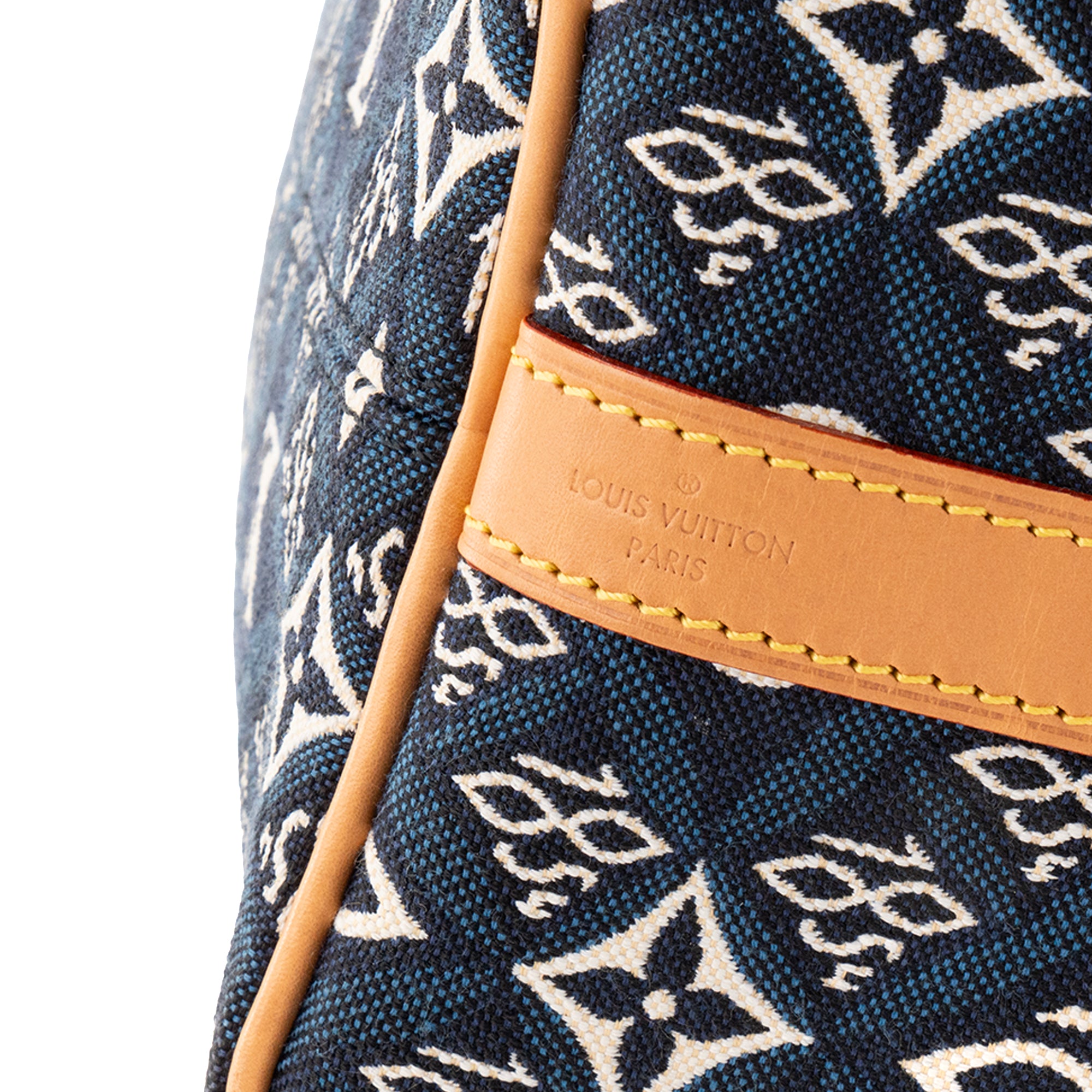 LOUIS VUITTON - Sac à bandoulière Speedy 25 Since 1854 Louis Vuitton en toile jacquard bleu édition limitée