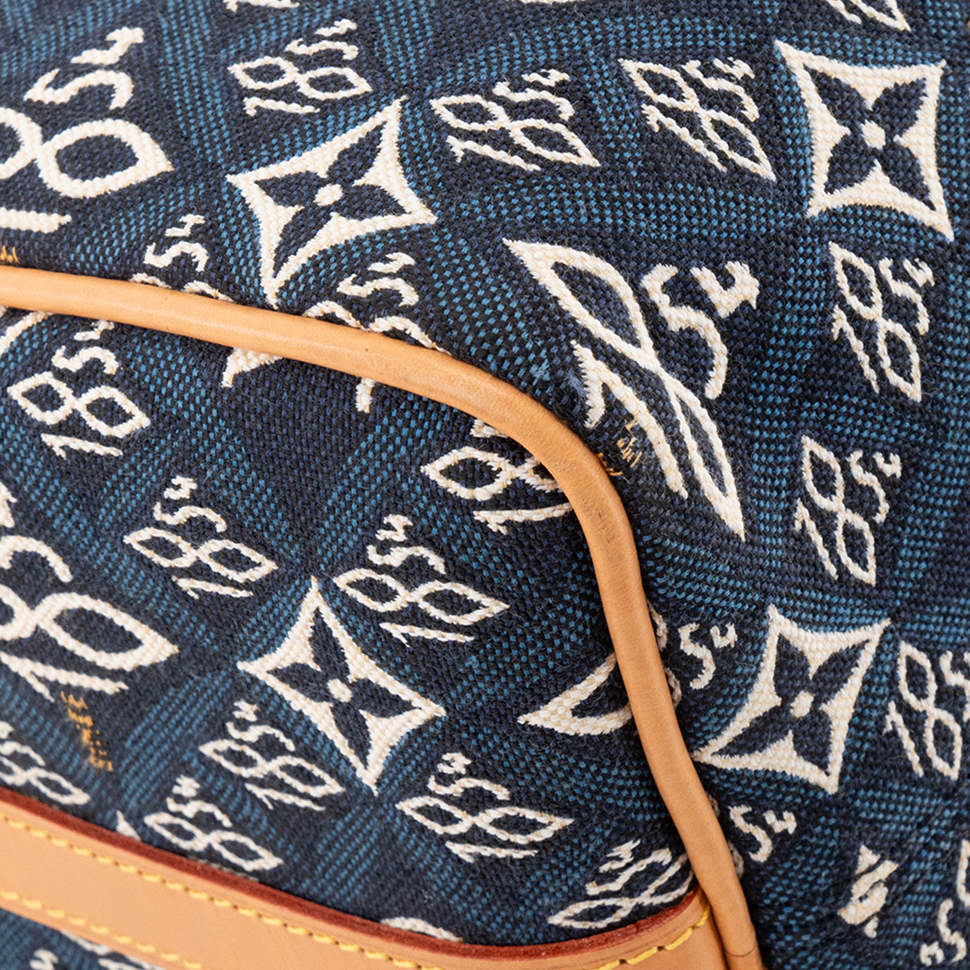 LOUIS VUITTON - Sac à bandoulière Speedy 25 Since 1854 Louis Vuitton en toile jacquard bleu édition limitée
