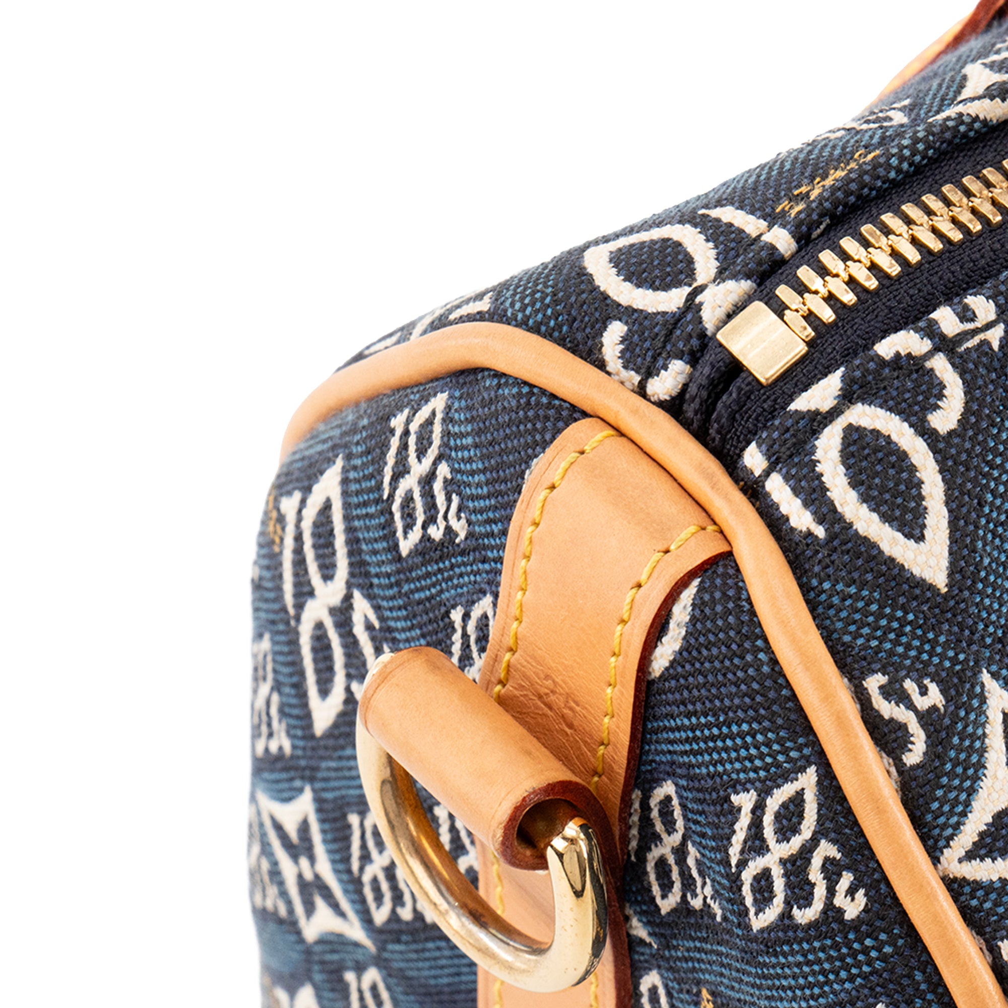 LOUIS VUITTON - Sac à bandoulière Speedy 25 Since 1854 Louis Vuitton en toile jacquard bleu édition limitée