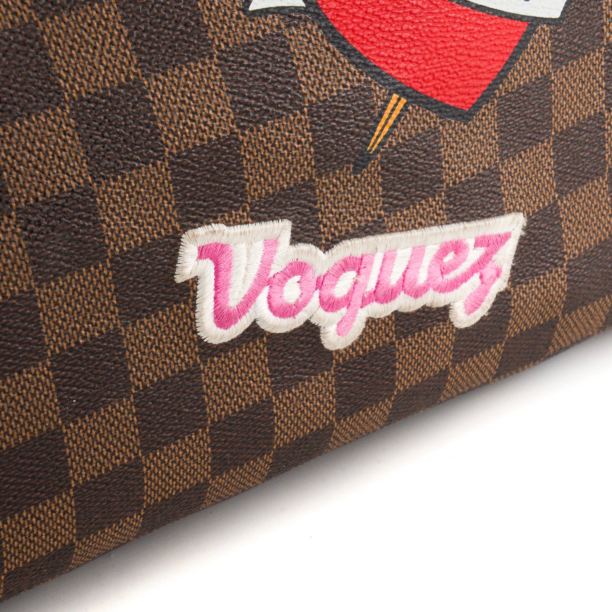 LOUIS VUITTON - Sac à bandoulière Speedy 30 Louis Vuitton édition limitée Patches en toile damier ébène
