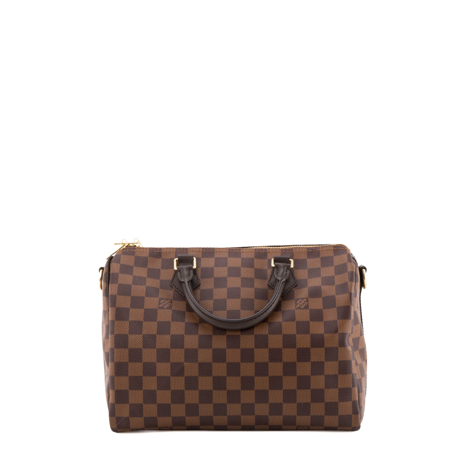 LOUIS VUITTON - Sac à bandoulière Speedy 30 Louis Vuitton en toile enduite damier ébène