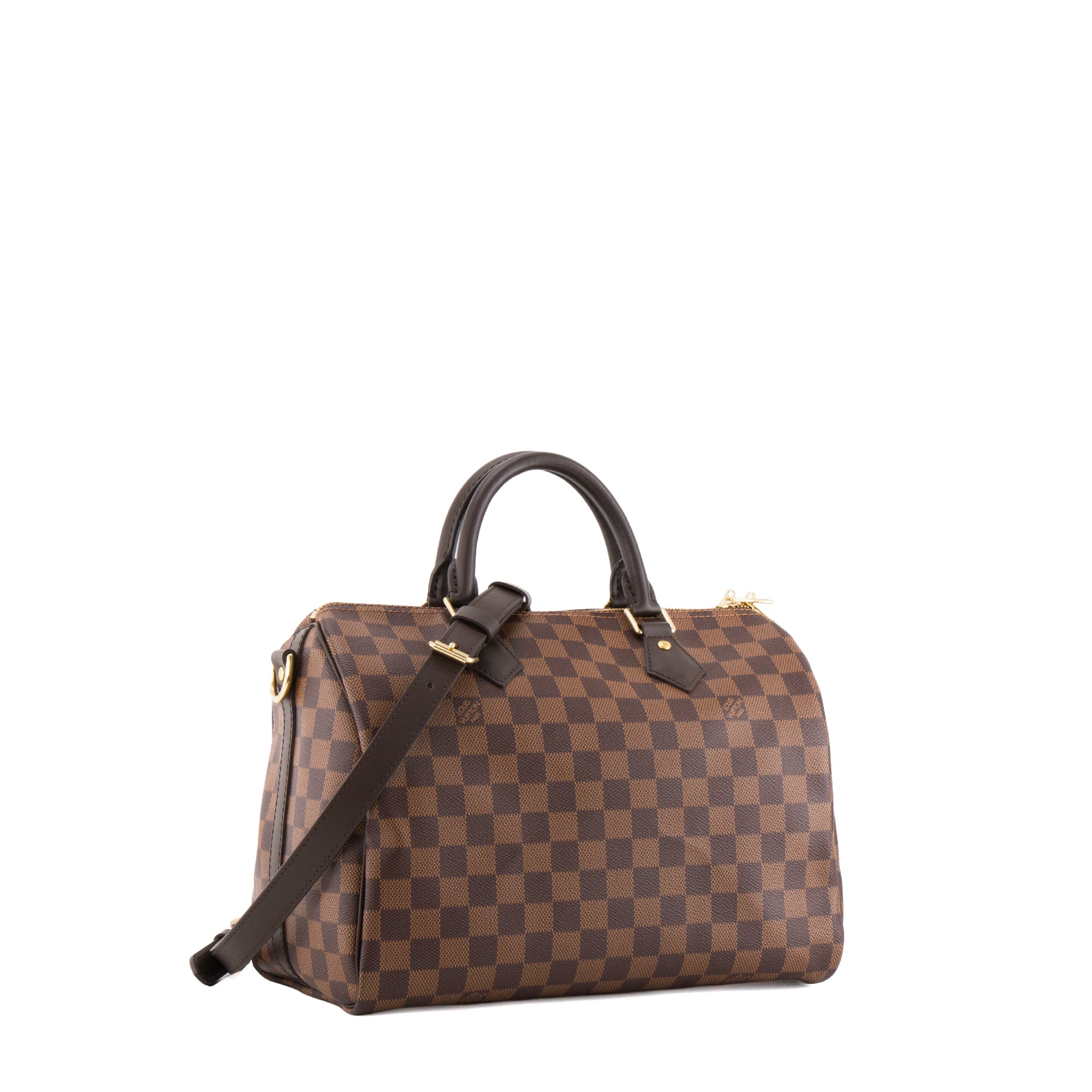 LOUIS VUITTON - Sac à bandoulière Speedy 30 Louis Vuitton en toile enduite damier ébène