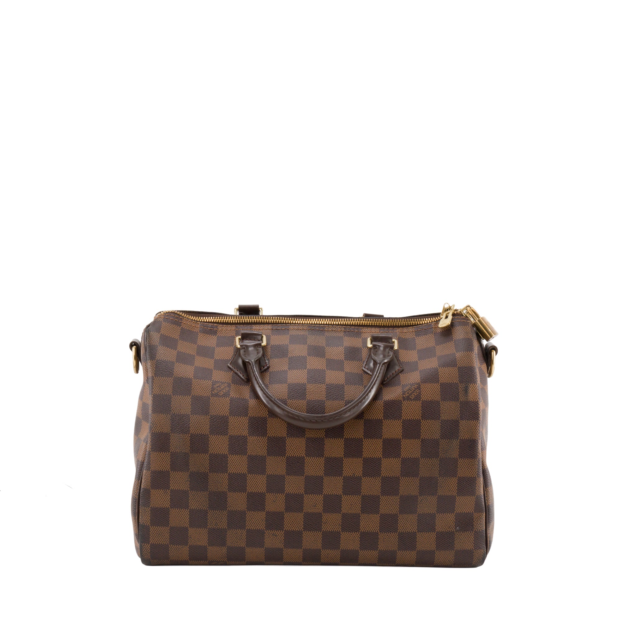 LOUIS VUITTON - Sac à bandoulière Speedy 30 Louis Vuitton en toile enduite damier ébène