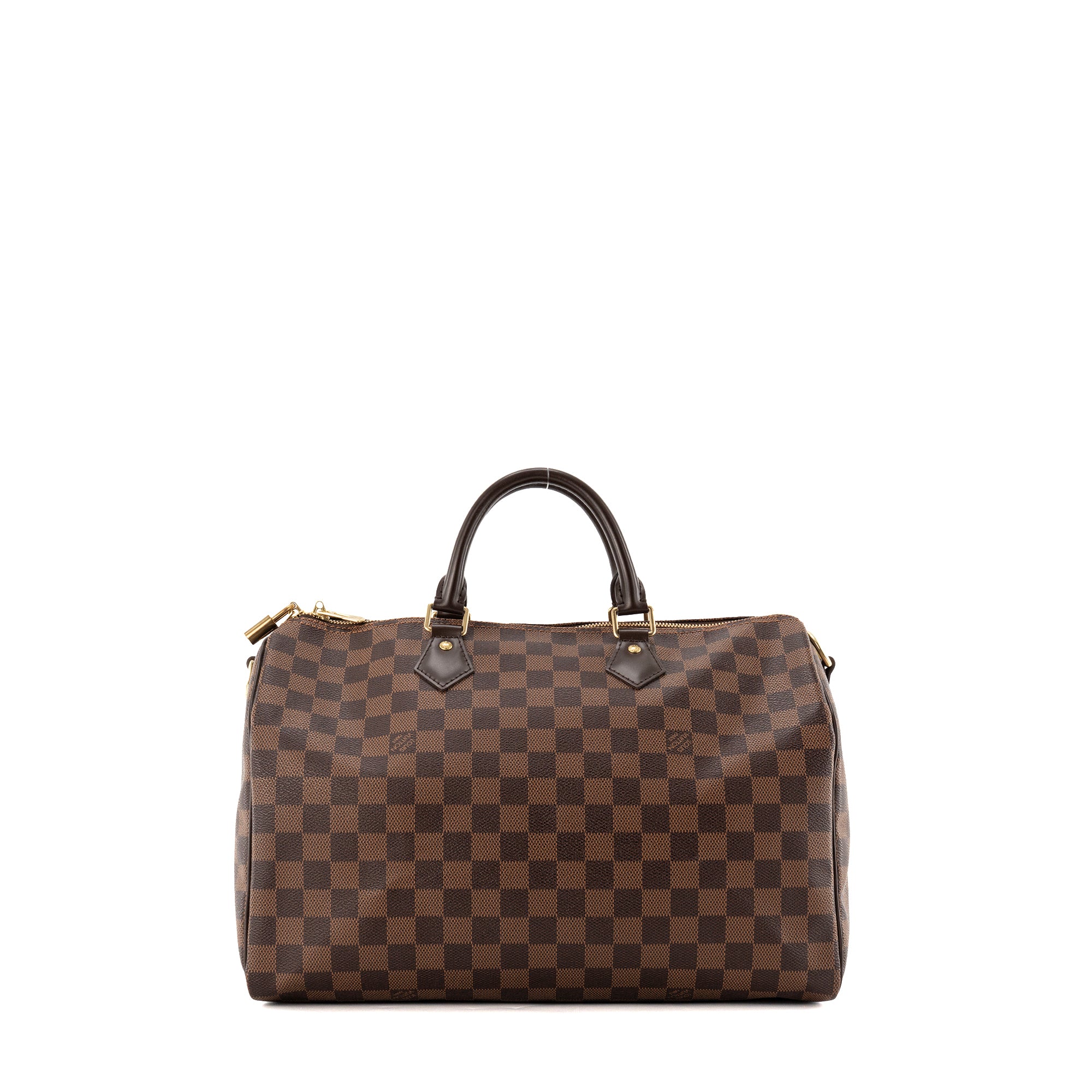 LOUIS VUITTON - Sac à bandoulière Speedy 35 Louis Vuitton en toile enduite damier ébène