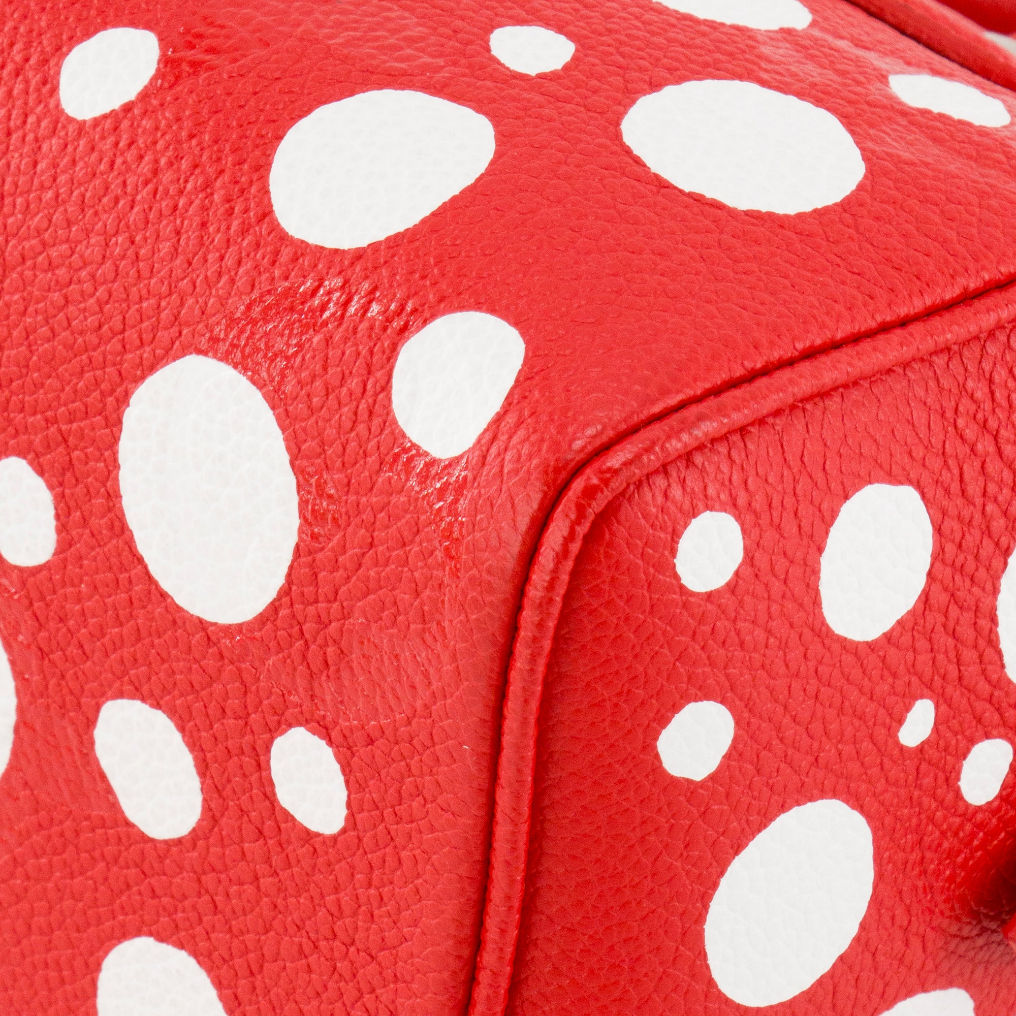 LOUIS VUITTON - Sac à bandoulière Speedy 20 Louis Vuitton x Yayoi Kusama en cuir grainé rouge et blanc édition limitée