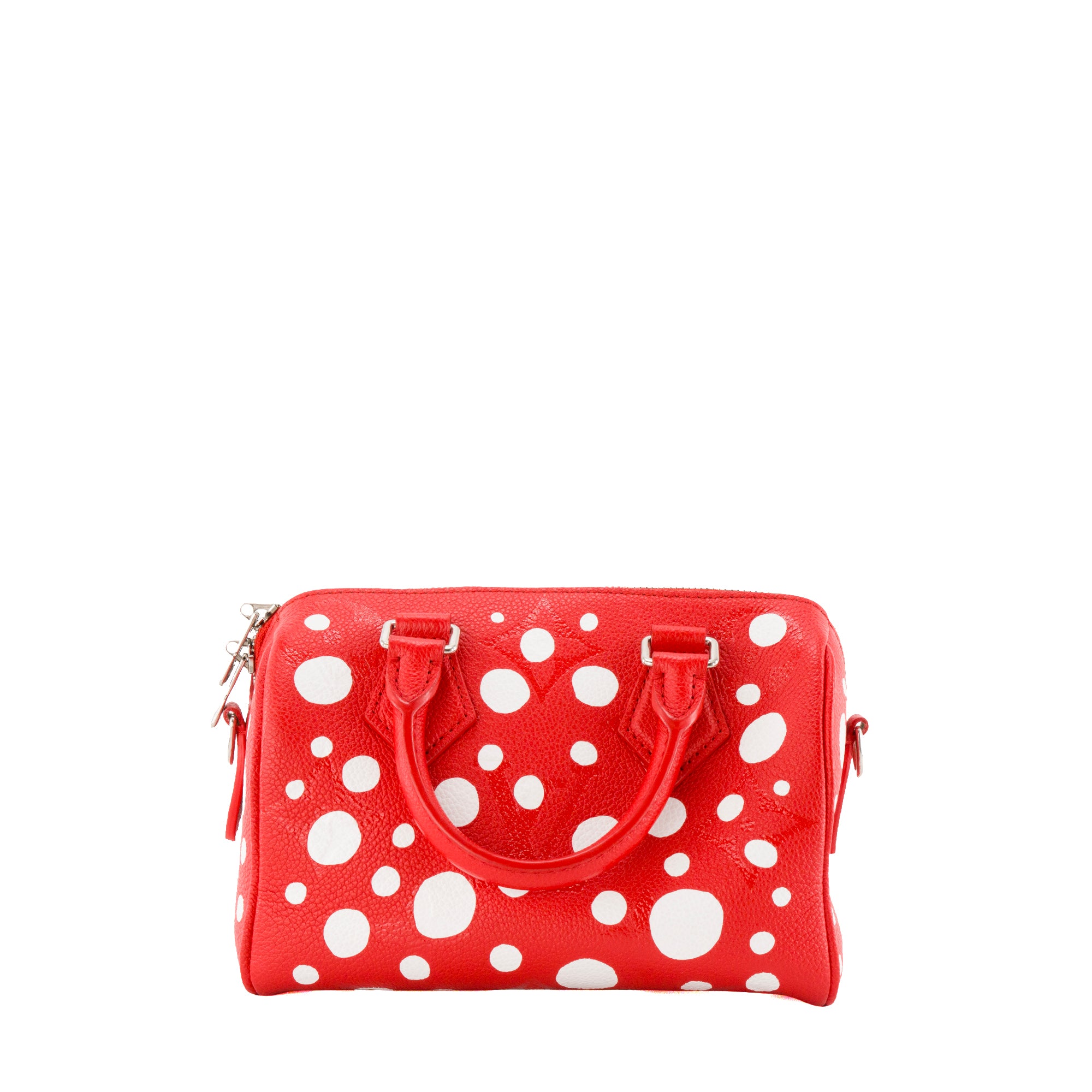 LOUIS VUITTON - Sac à bandoulière Speedy 20 Louis Vuitton x Yayoi Kusama en cuir grainé rouge et blanc édition limitée