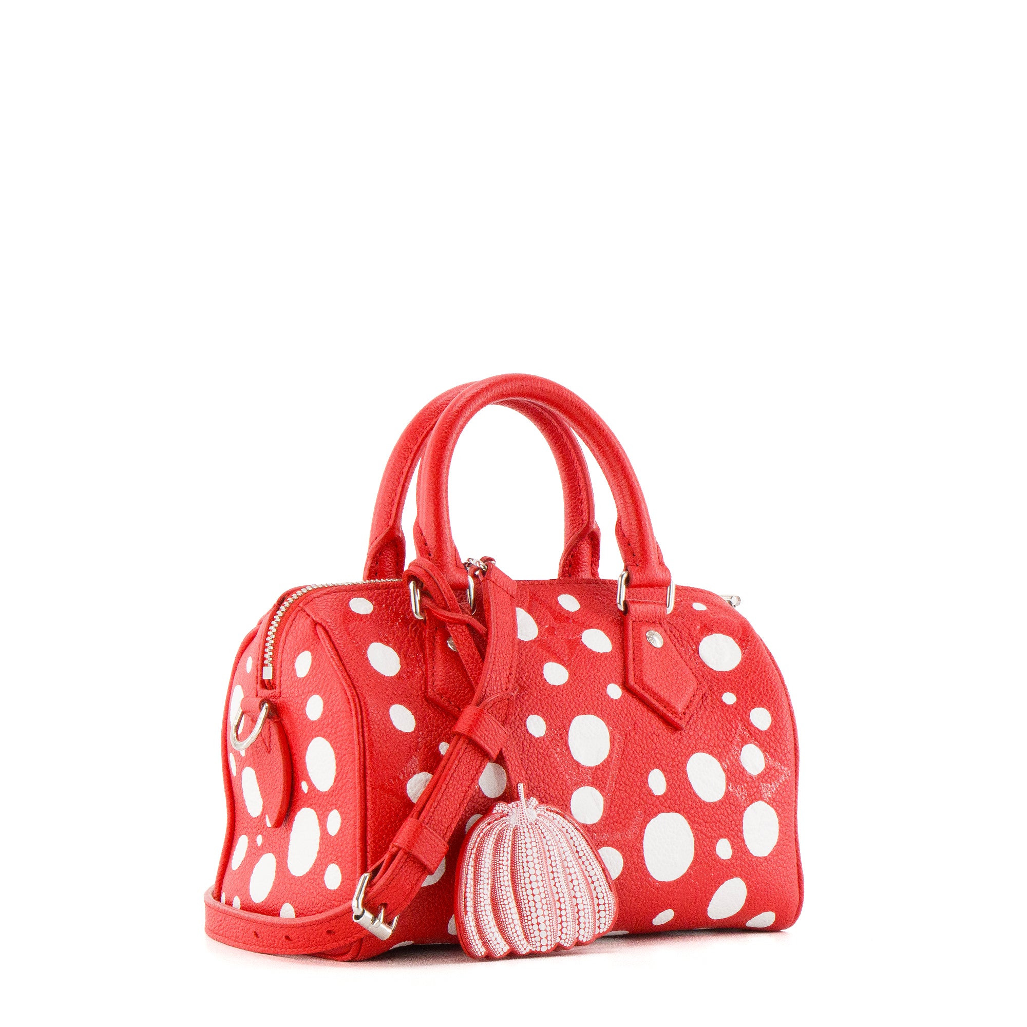 LOUIS VUITTON - Sac à bandoulière Speedy 20 Louis Vuitton x Yayoi Kusama en cuir grainé rouge et blanc édition limitée