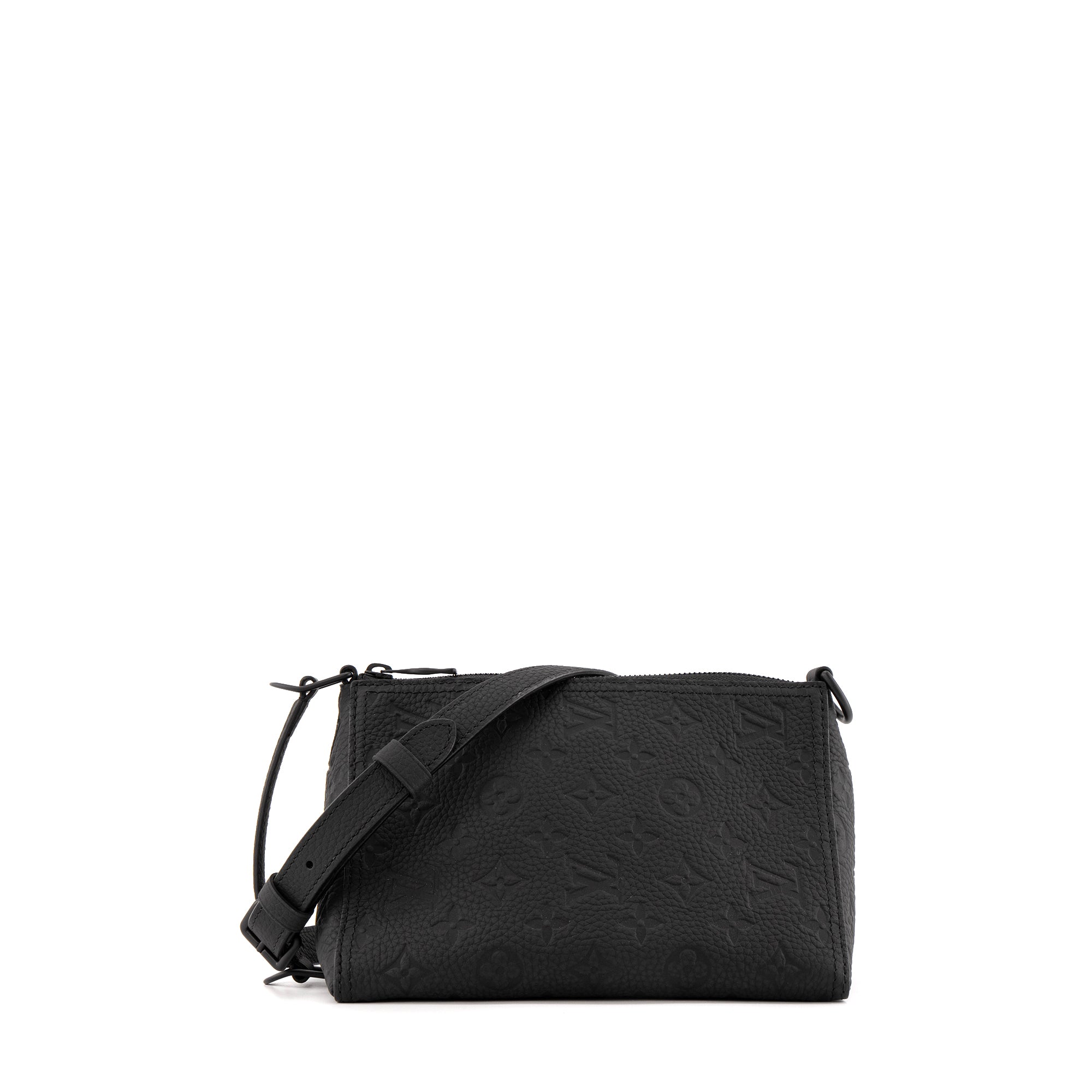 LOUIS VUITTON - Sac à bandoulière Triangle Messenger Louis Vuitton en cuir empreinte noir