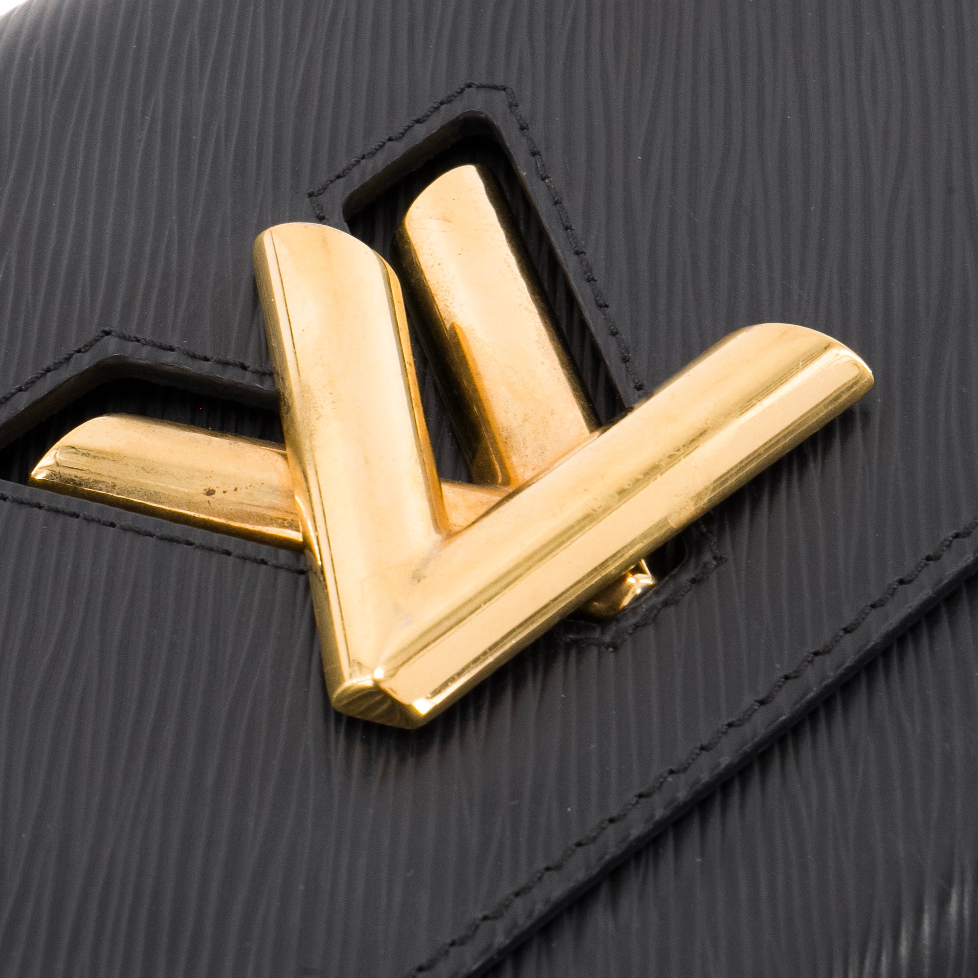 LOUIS VUITTON - Sac à bandoulière Twist MM Louis Vuitton en cuir épi bleu marine