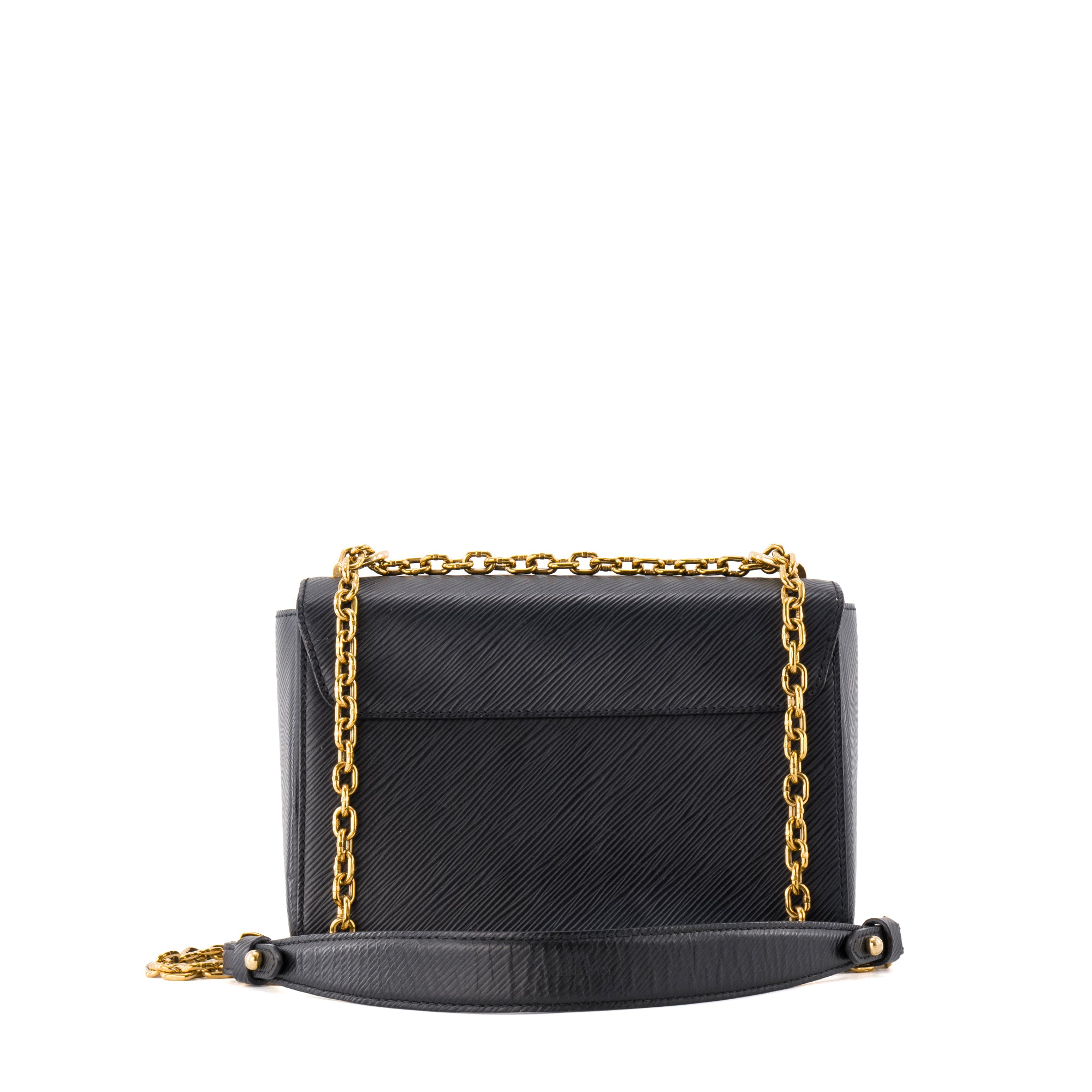 LOUIS VUITTON - Sac à bandoulière Twist MM Louis Vuitton en cuir épi bleu marine