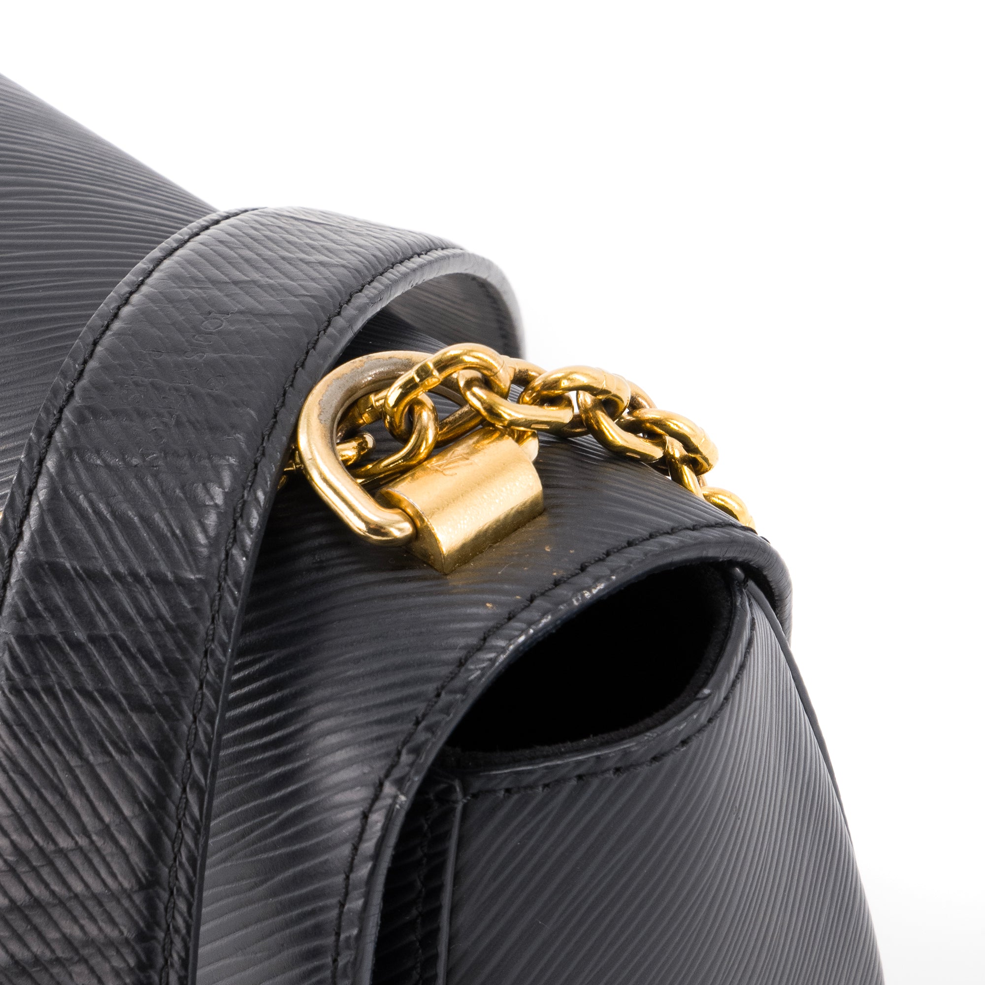 LOUIS VUITTON - Sac à bandoulière Twist MM Louis Vuitton en cuir épi bleu marine