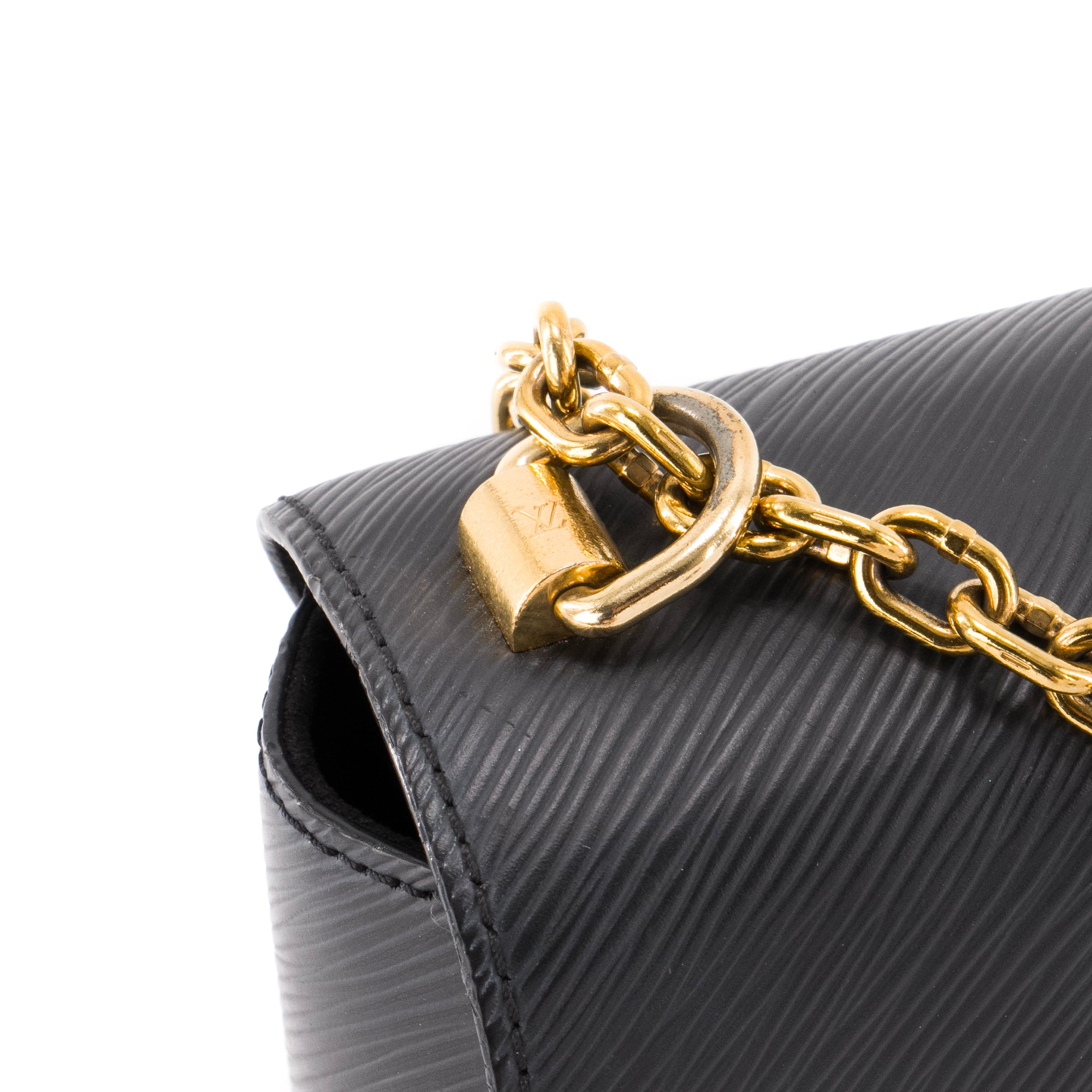 LOUIS VUITTON - Sac à bandoulière Twist MM Louis Vuitton en cuir épi bleu marine