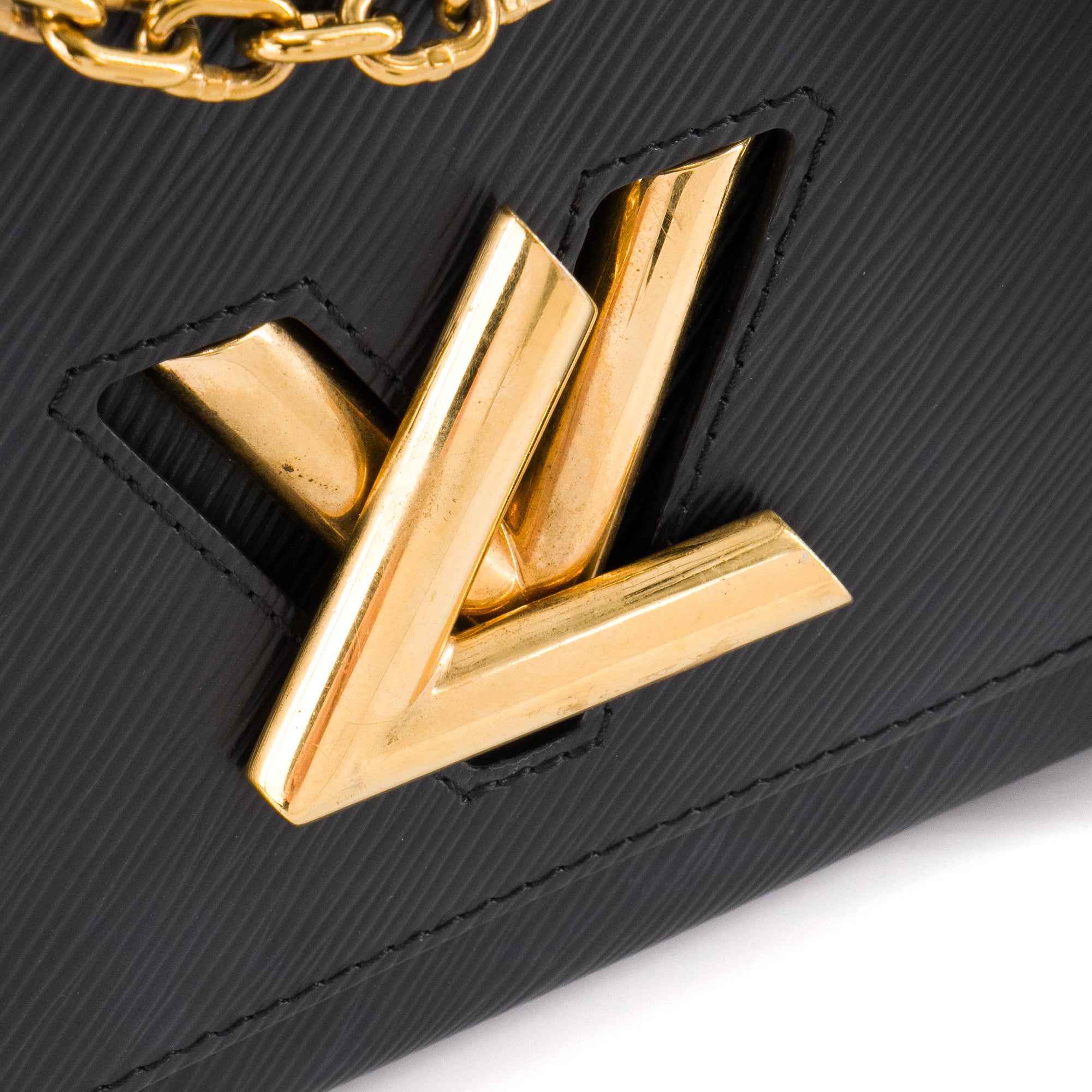 LOUIS VUITTON - Sac à bandoulière Twist MM Louis Vuitton en cuir épi bleu marine