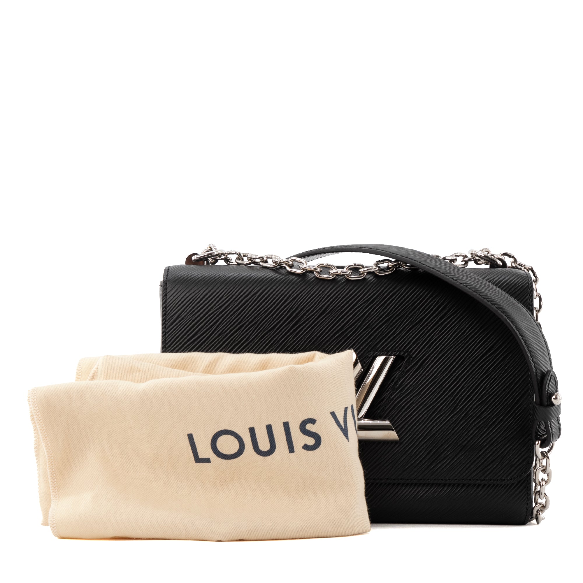 LOUIS VUITTON - Sac à bandoulière Twist MM Louis Vuitton en cuir épi noir