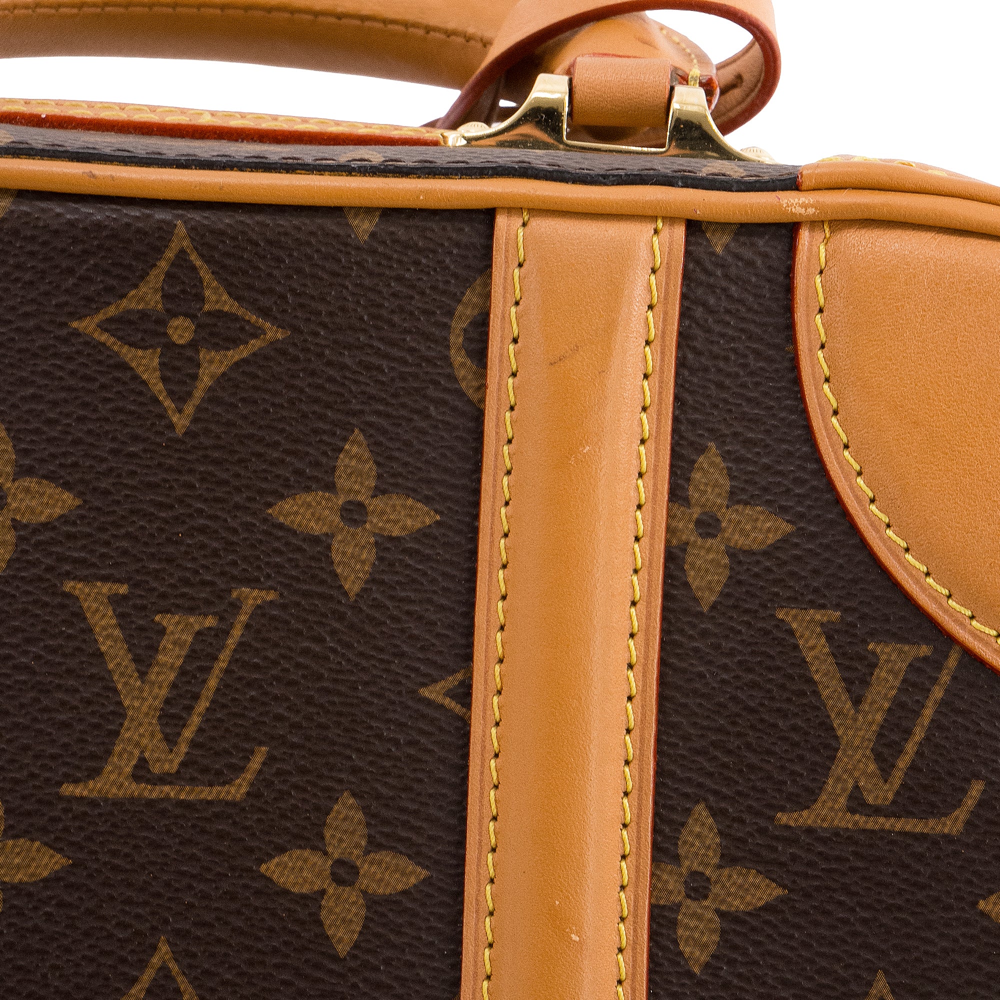 LOUIS VUITTON - Sac à bandoulière Valisette Louis Vuitton en toile enduite monogrammée et cuir marron