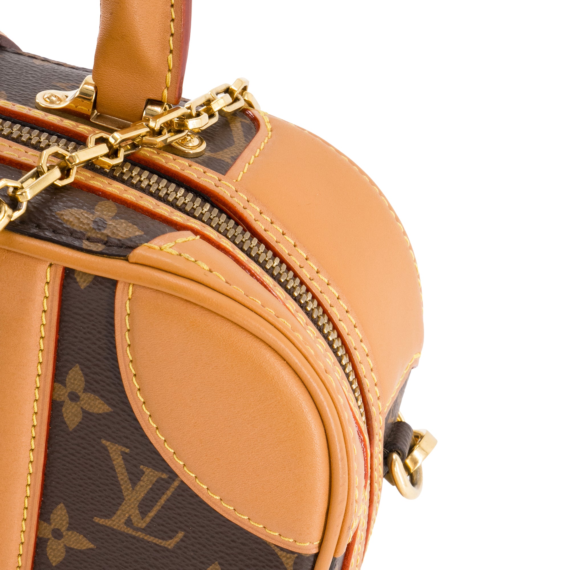 LOUIS VUITTON - Sac à bandoulière Valisette Louis Vuitton en toile enduite monogrammée et cuir marron