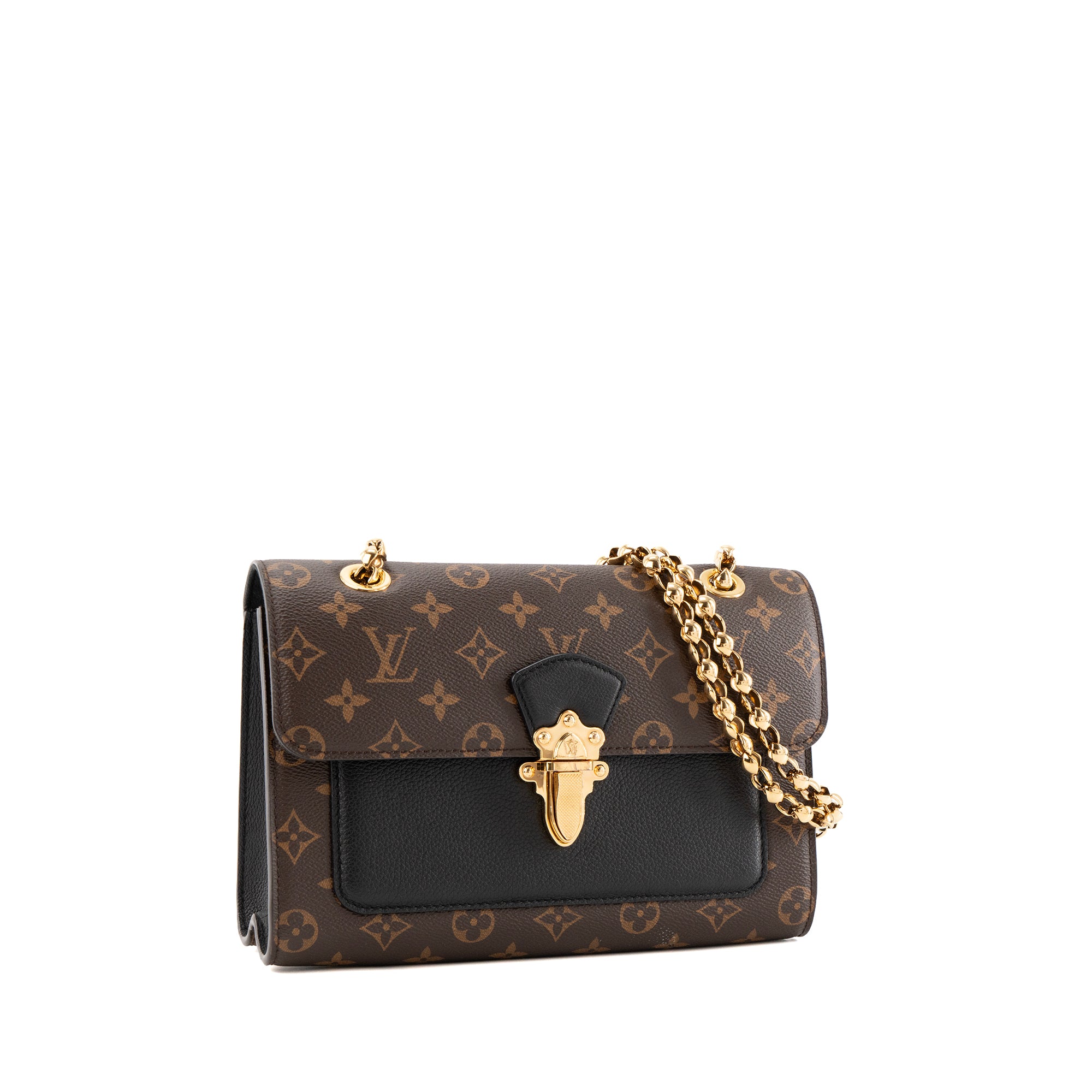 LOUIS VUITTON - Sac à bandoulière Victoire Louis Vuitton en toile enduite monogrammée et cuir grainé noir
