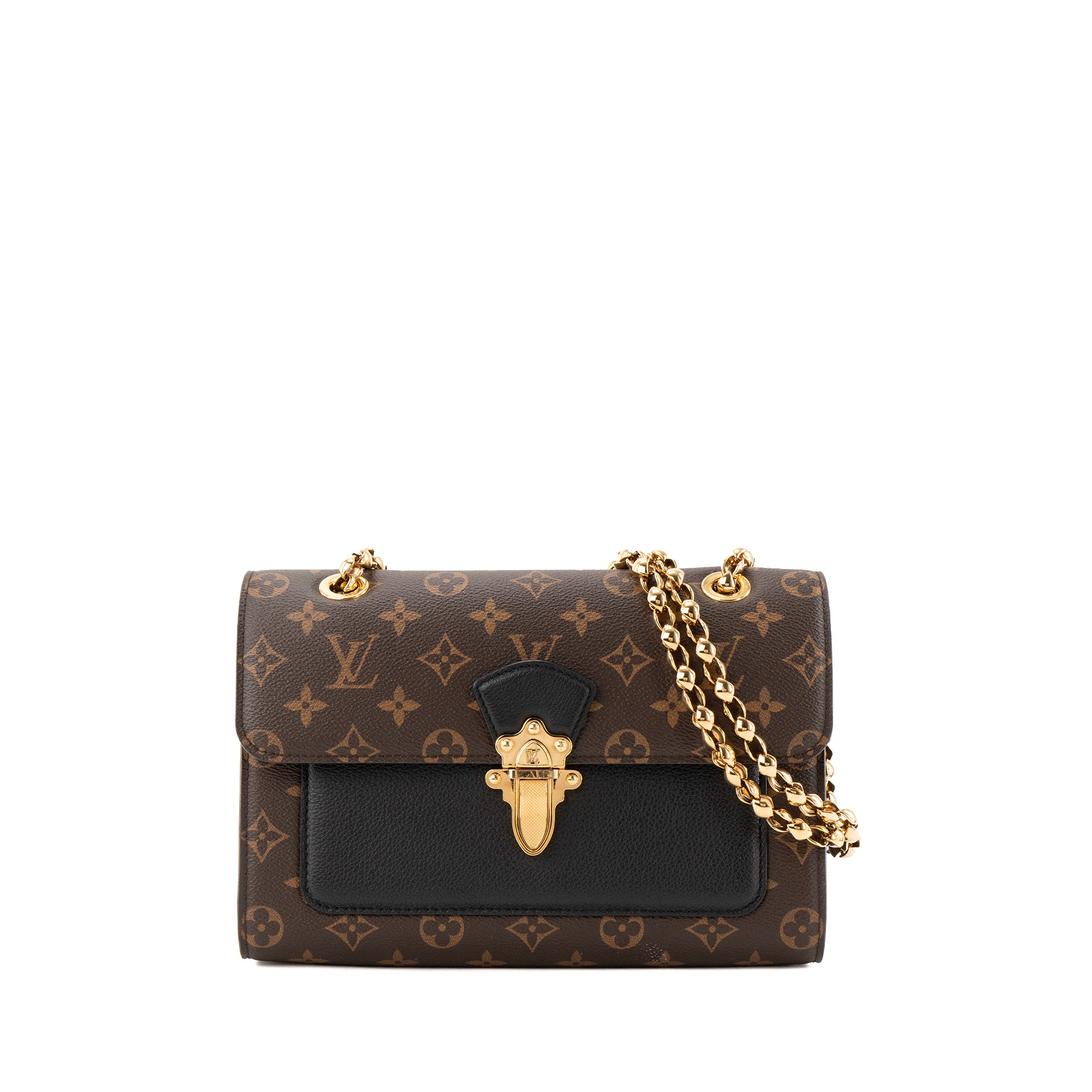 LOUIS VUITTON - Sac à bandoulière Victoire Louis Vuitton en toile enduite monogrammée et cuir grainé noir