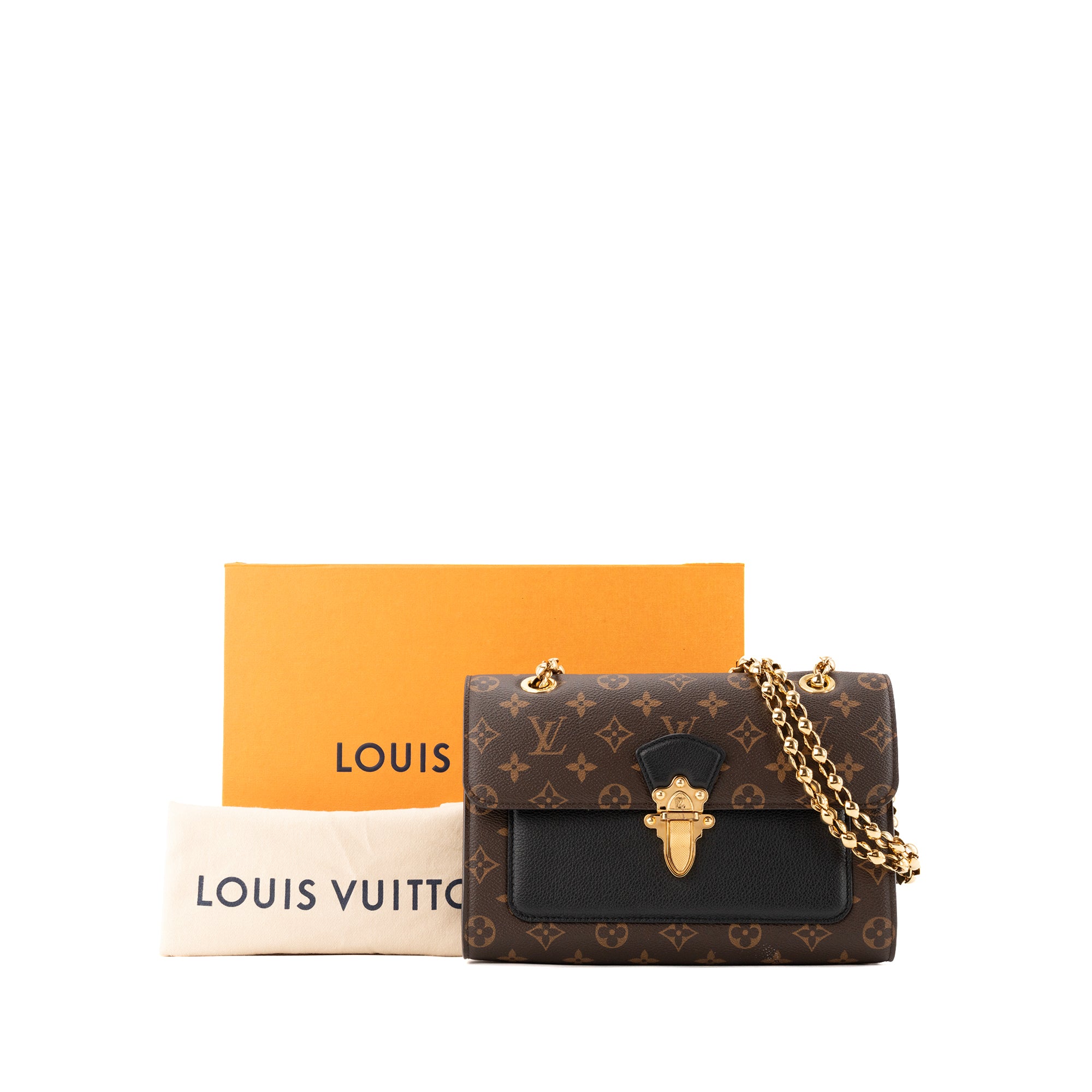 LOUIS VUITTON - Sac à bandoulière Victoire Louis Vuitton en toile enduite monogrammée et cuir grainé noir