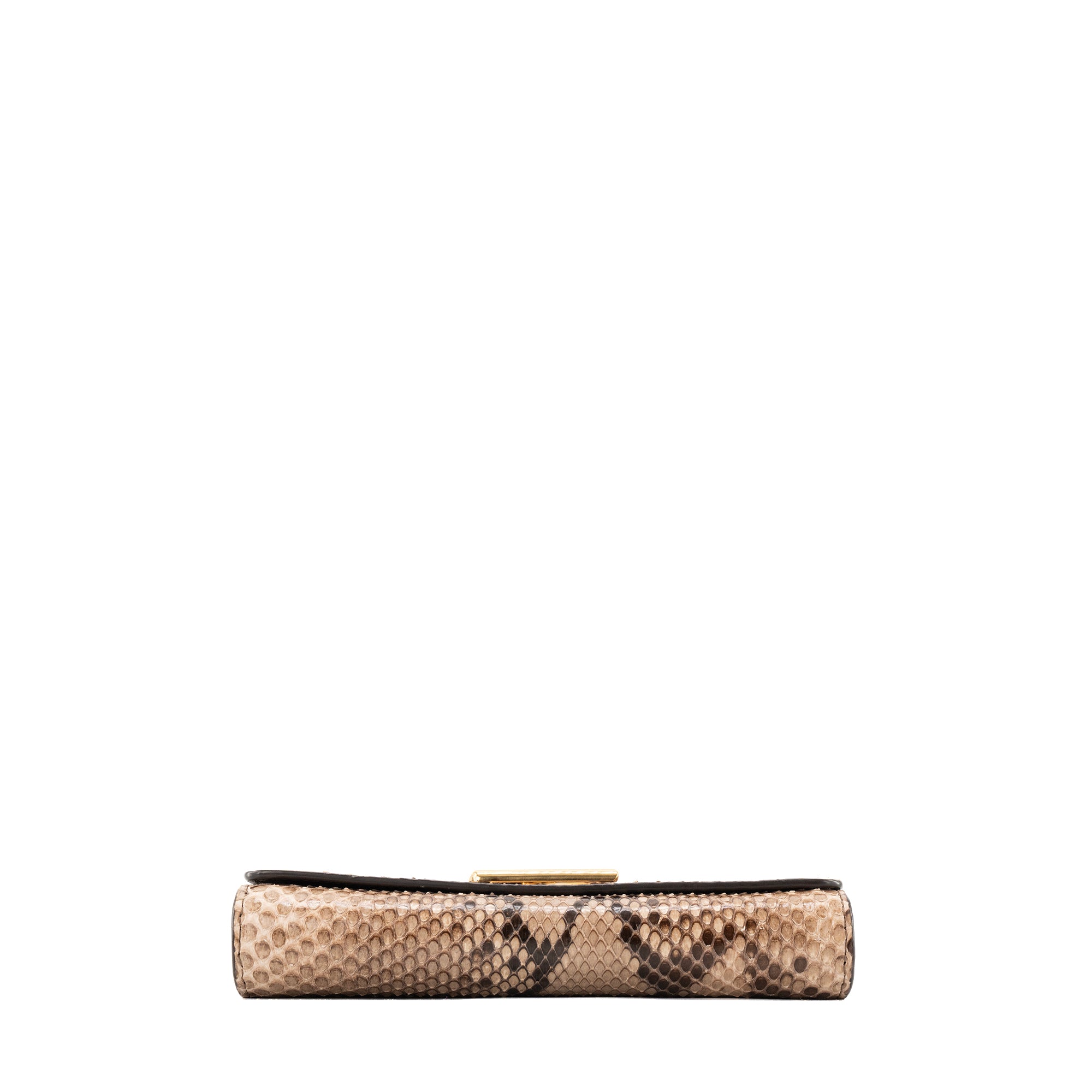 LOUIS VUITTON - Sac à bandoulière Wallet On Chain Twist Louis Vuitton en cuir exotique python marron