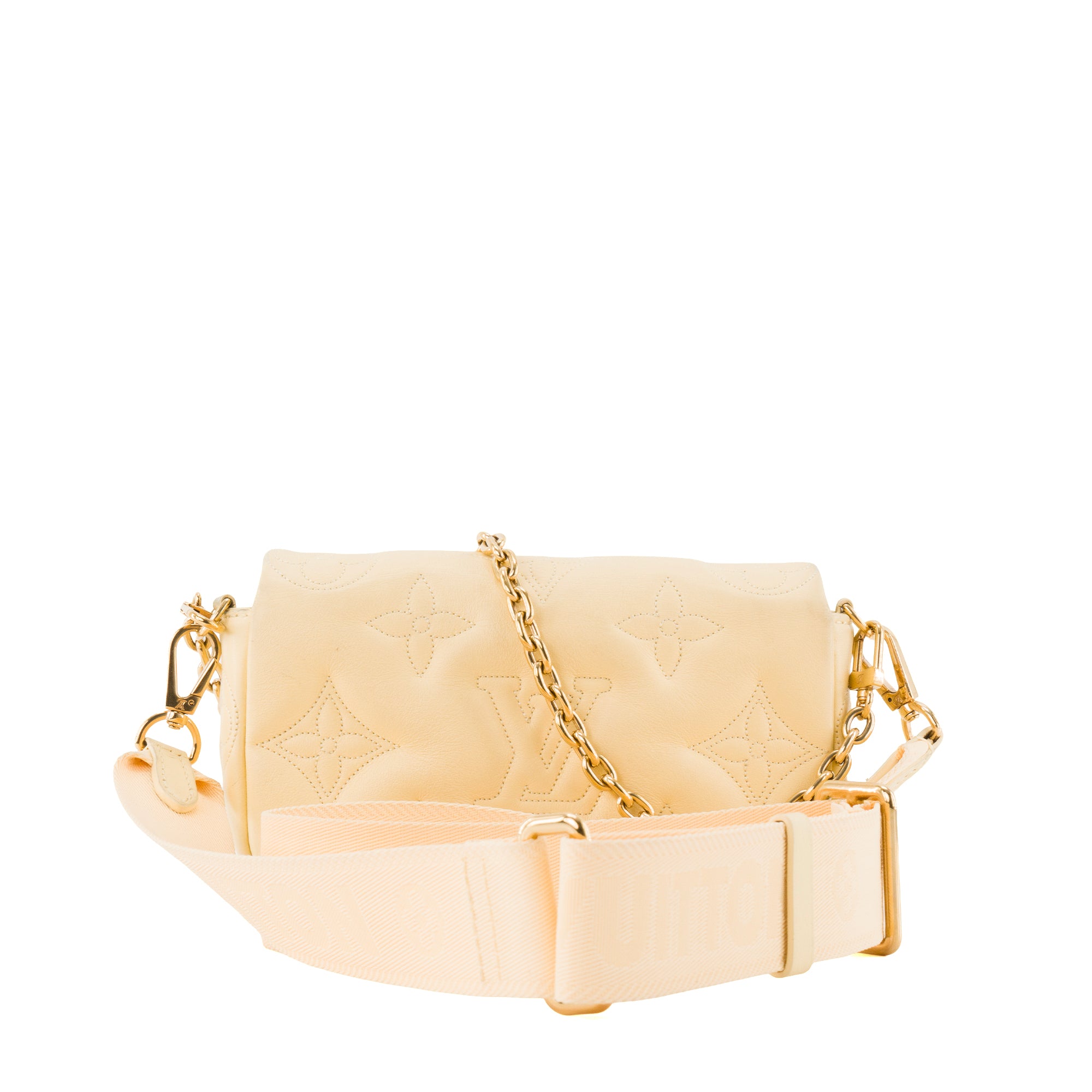 LOUIS VUITTON - Sac à bandoulière Wallet on Strap Louis Vuitton en cuir jaune édition limitée bubblegram